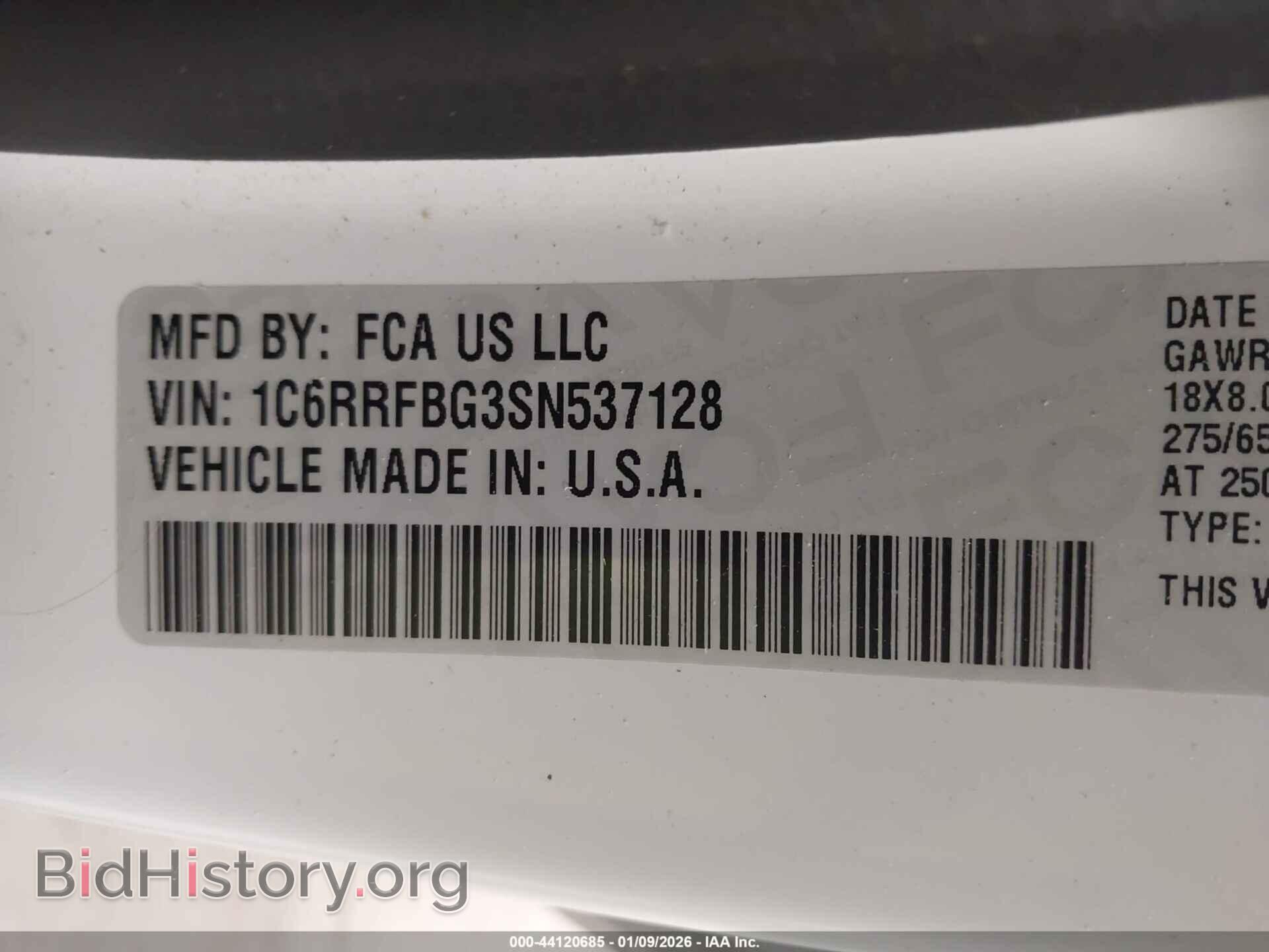 2025 RAM 1500 - VIN: 1C6RRFBG3SN537128 - Фото 9