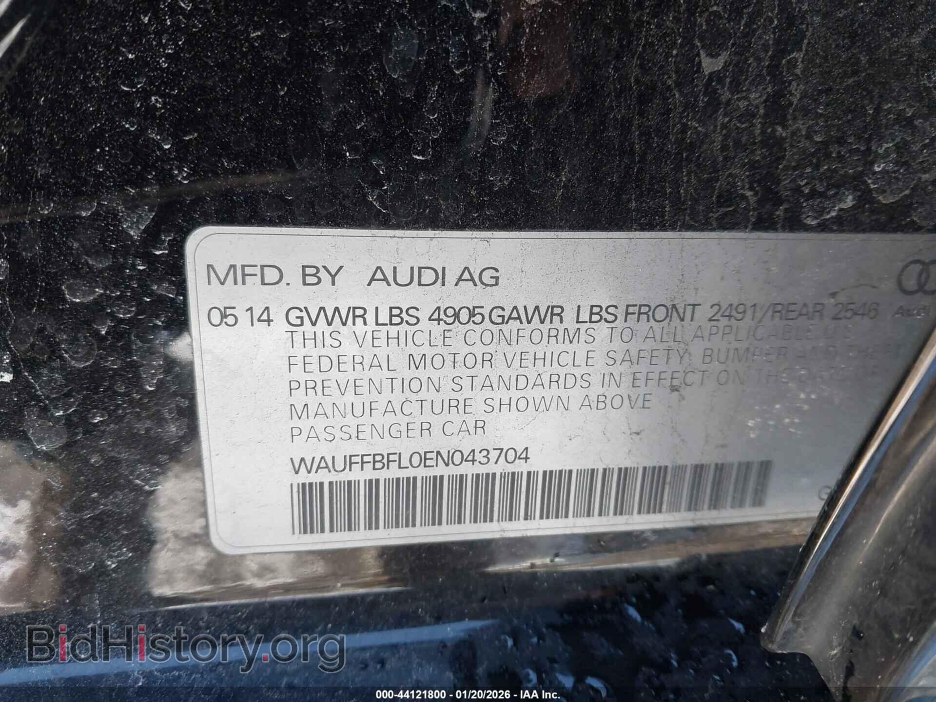 2014 AUDI A4 - VIN: WAUFFBFL0EN043704 - Фото 9
