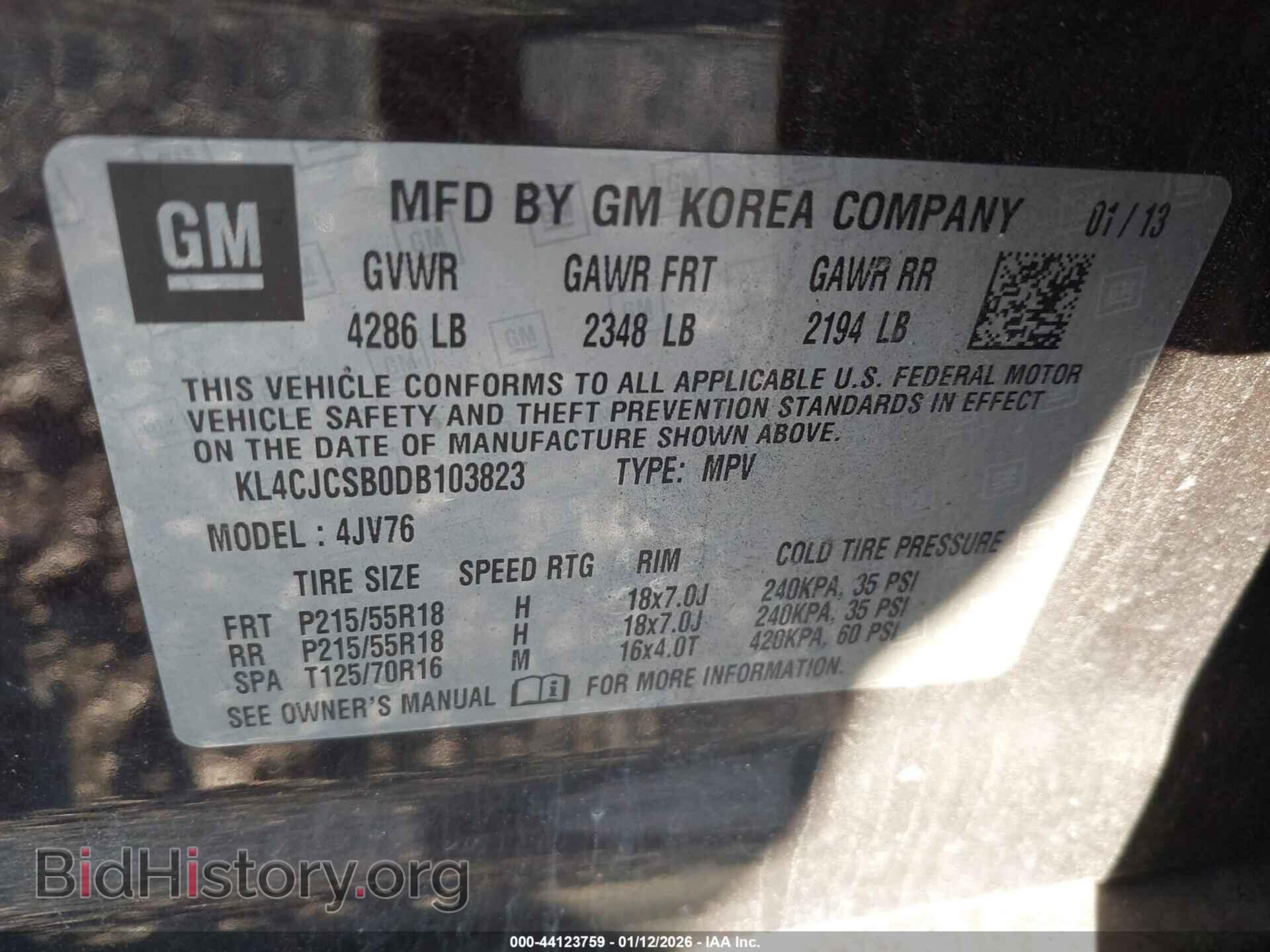2013 BUICK ENCORE - VIN: KL4CJCSB0DB103823 - Фото 9