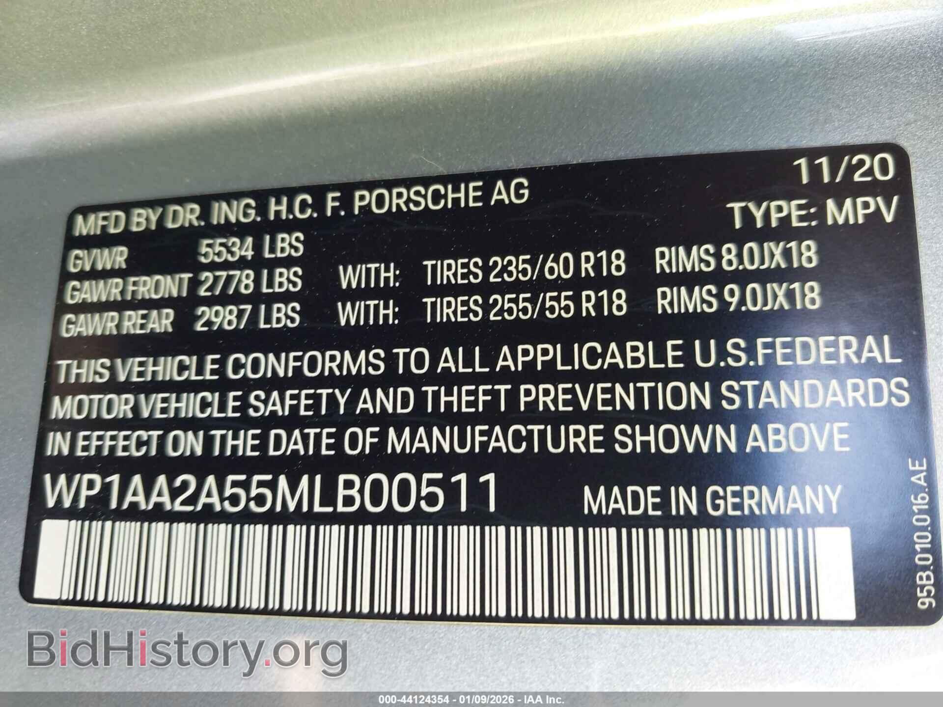 2021 PORSCHE MACAN - VIN: WP1AA2A55MLB00511 - Фото 9