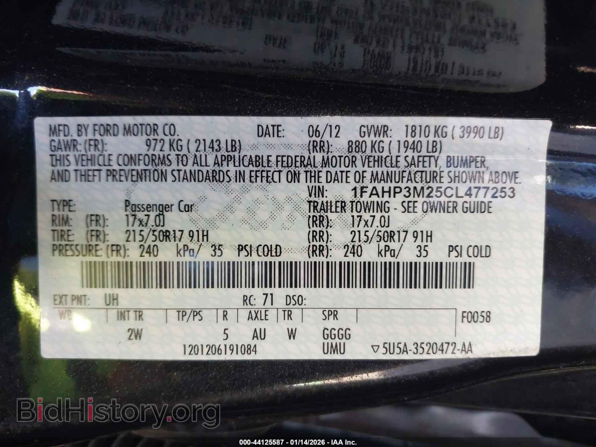 2012 FORD FOCUS - VIN: 1FAHP3M25CL477253 - Фото 9