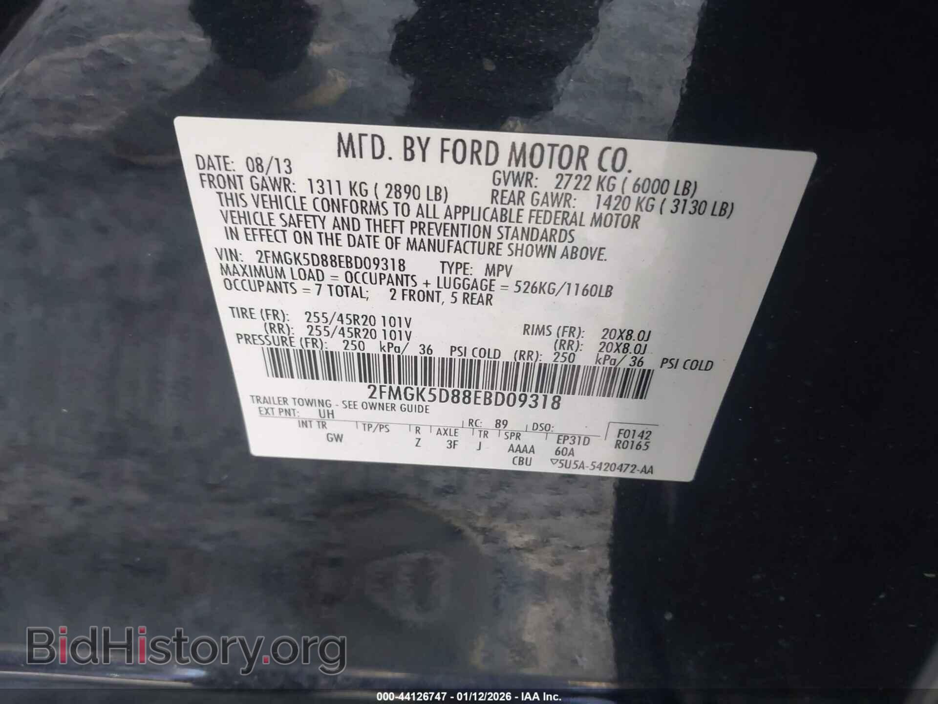 2014 FORD FLEX - VIN: 2FMGK5D88EBD09318 - Photo 9