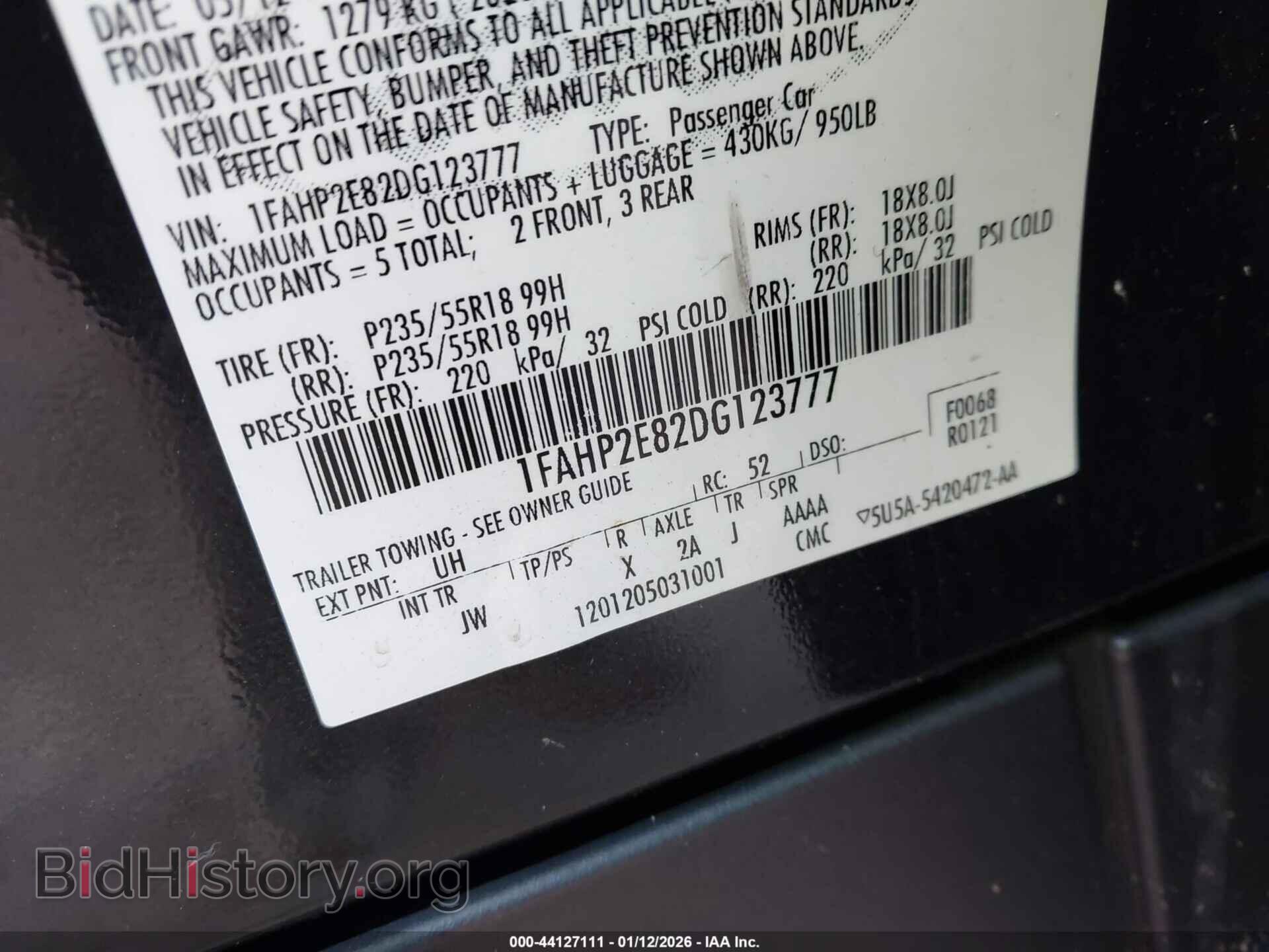 2013 FORD TAURUS - VIN: 1FAHP2E82DG123777 - Фото 9
