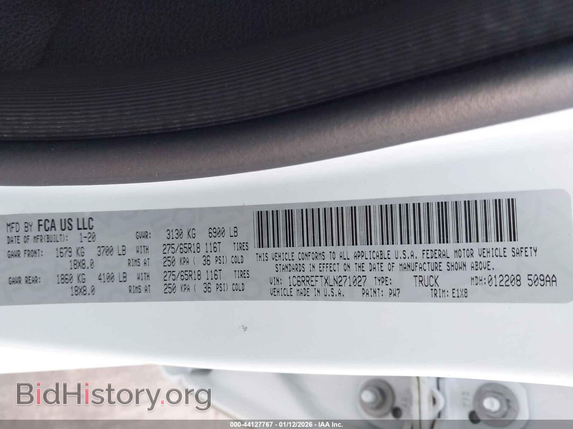 2020 RAM 1500 - VIN: 1C6RREFTXLN271027 - Фото 9