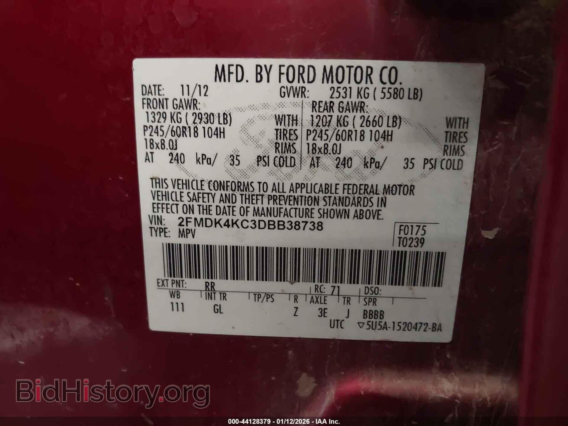 2013 FORD EDGE - VIN: 2FMDK4KC3DBB38738 - Photo 9
