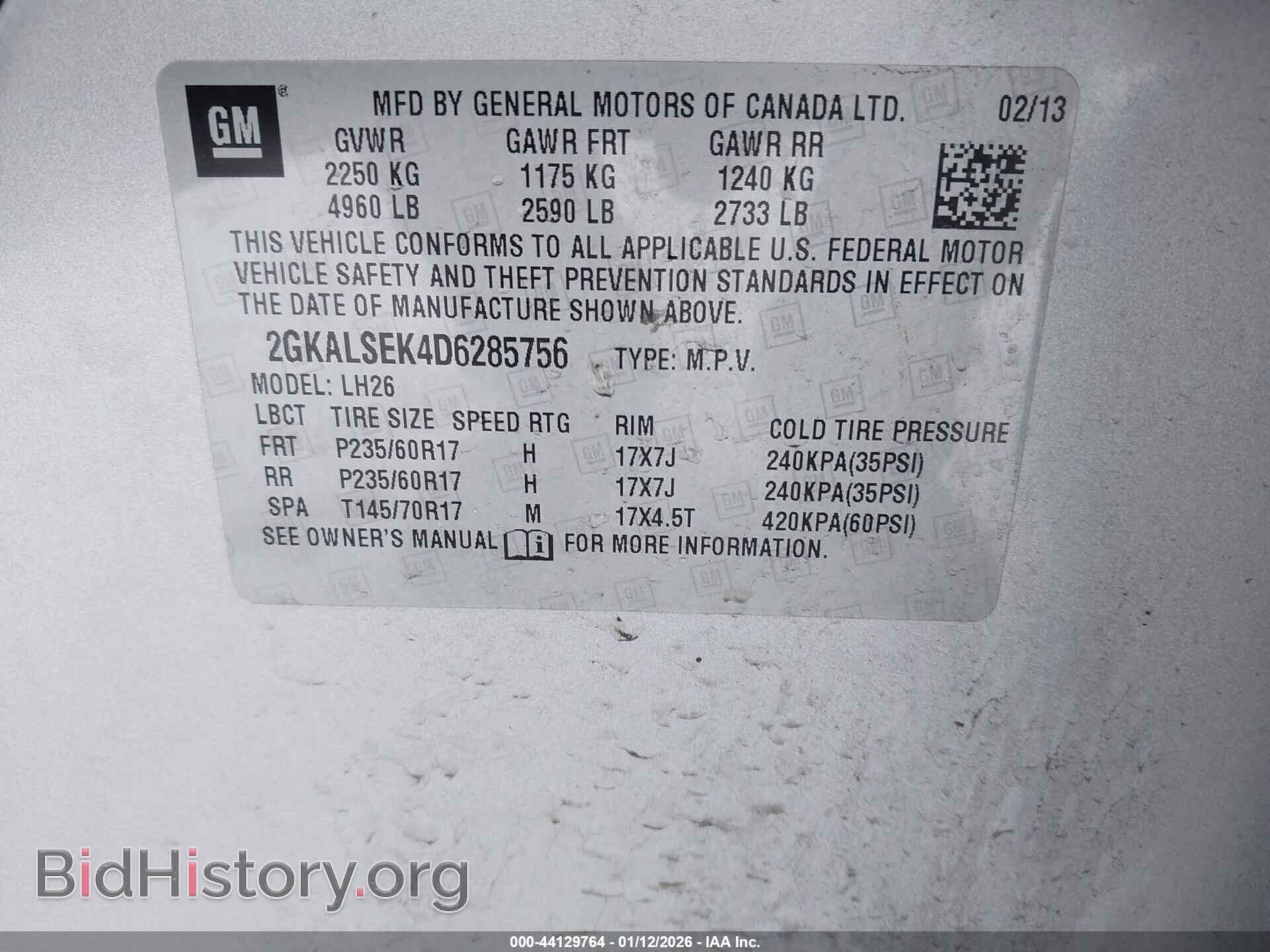 2013 GMC TERRAIN - VIN: 2GKALSEK4D6285756 - Photo 9