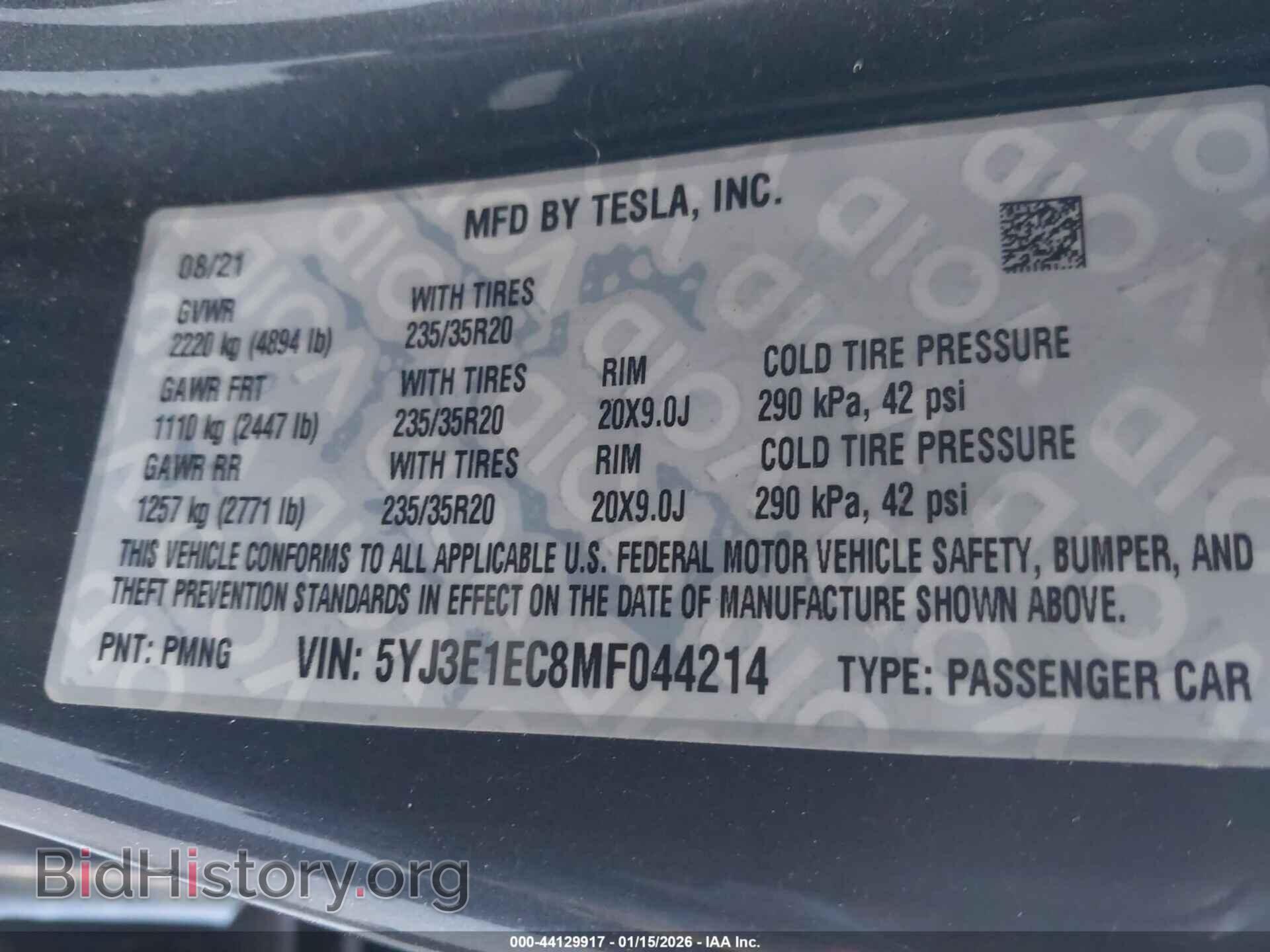 2021 TESLA MODEL 3 - VIN: 5YJ3E1EC8MF044214 - Photo 8