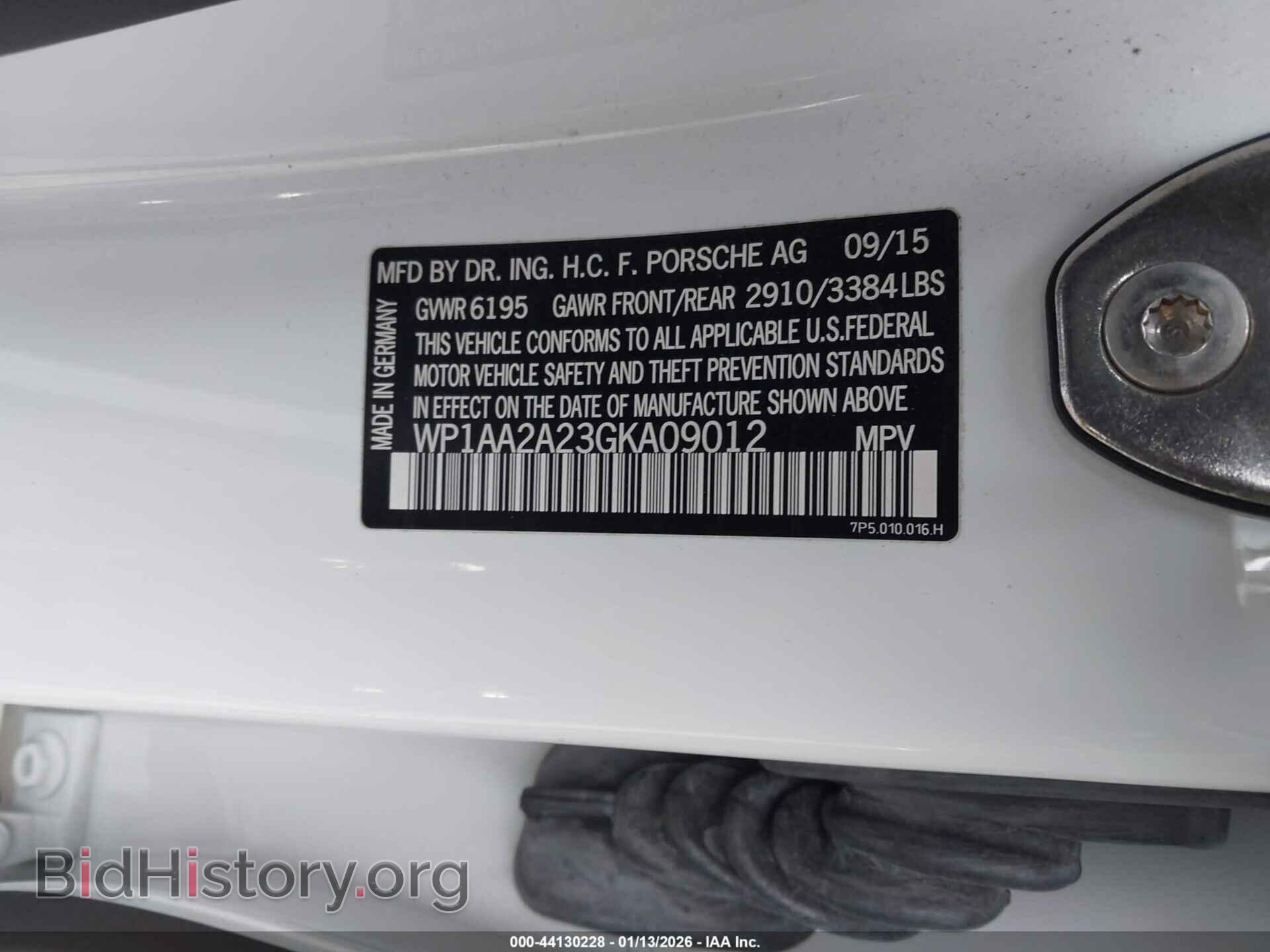 2016 PORSCHE CAYENNE - VIN: WP1AA2A23GKA09012 - Фото 9