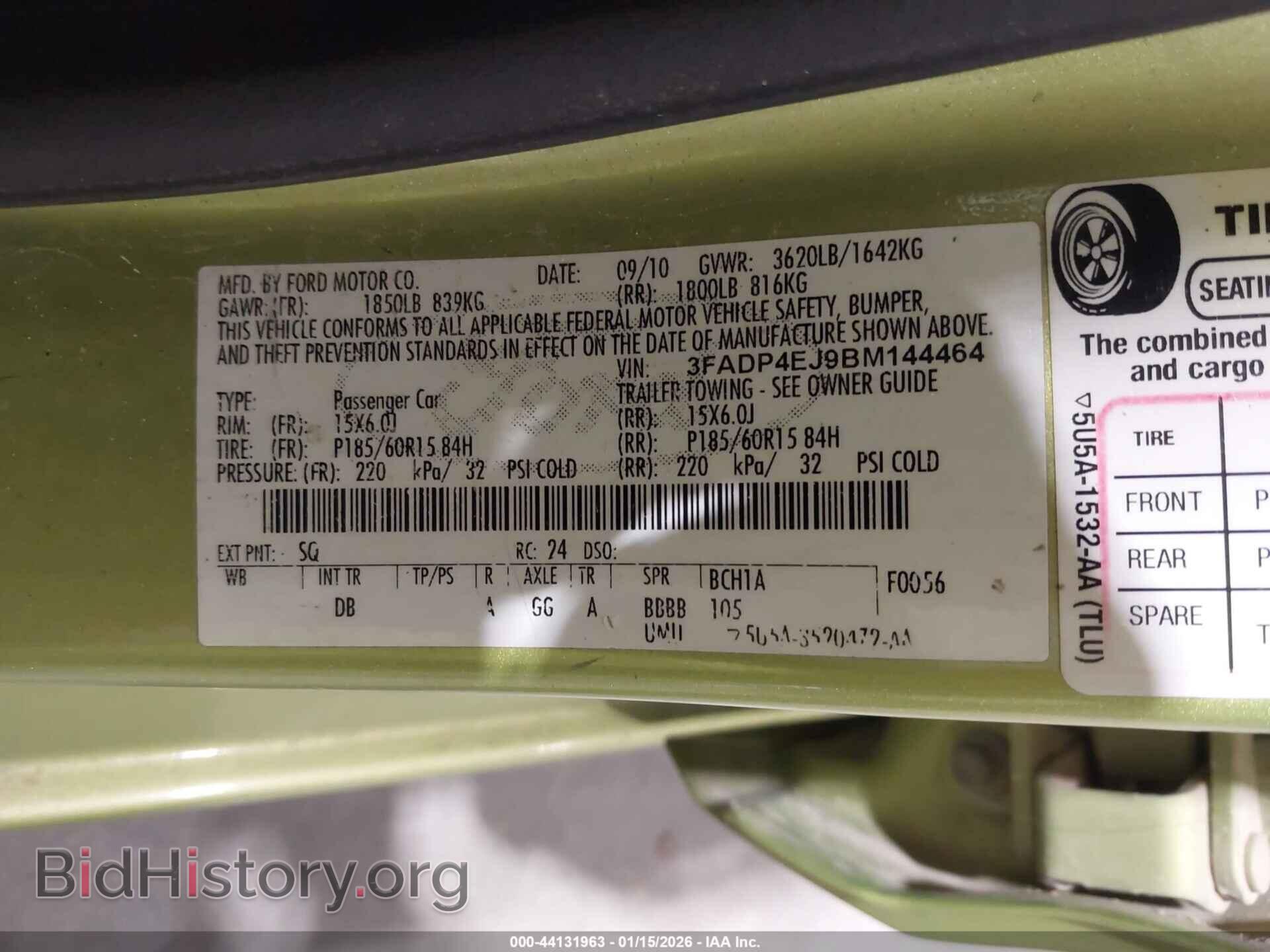 2011 FORD FIESTA - VIN: 3FADP4EJ9BM144464 - Фото 9