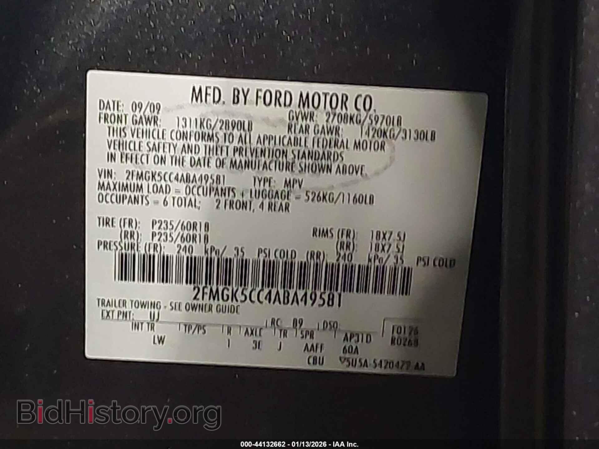 2010 FORD FLEX - VIN: 2FMGK5CC4ABA49581 - Photo 9