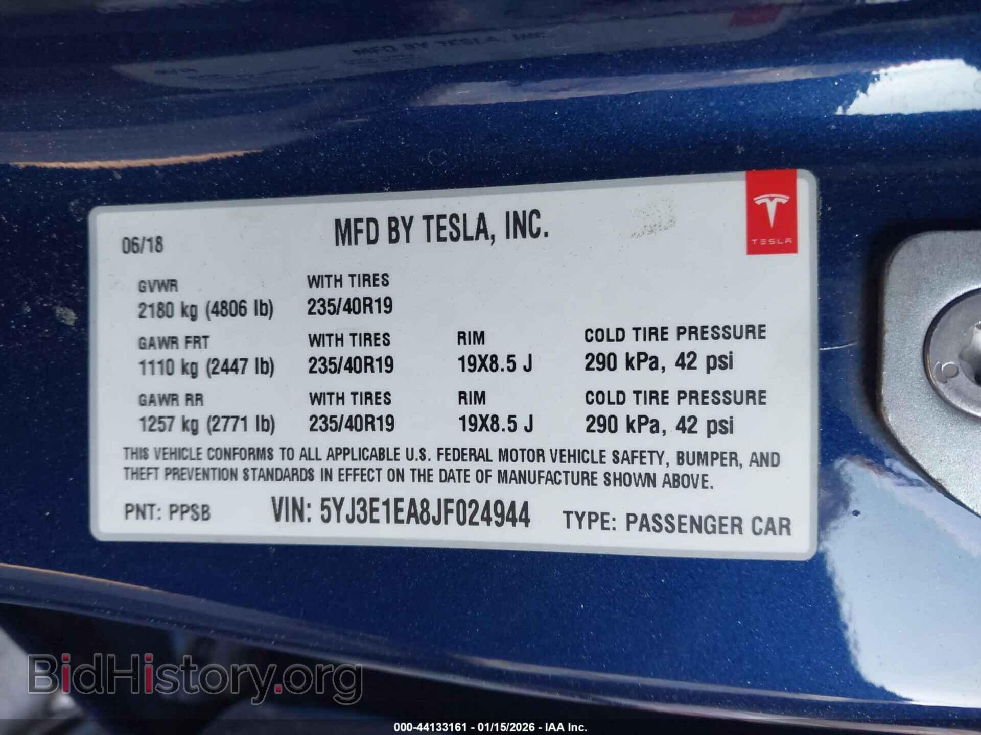2018 TESLA MODEL 3 - VIN: 5YJ3E1EA8JF024944 - Photo 9
