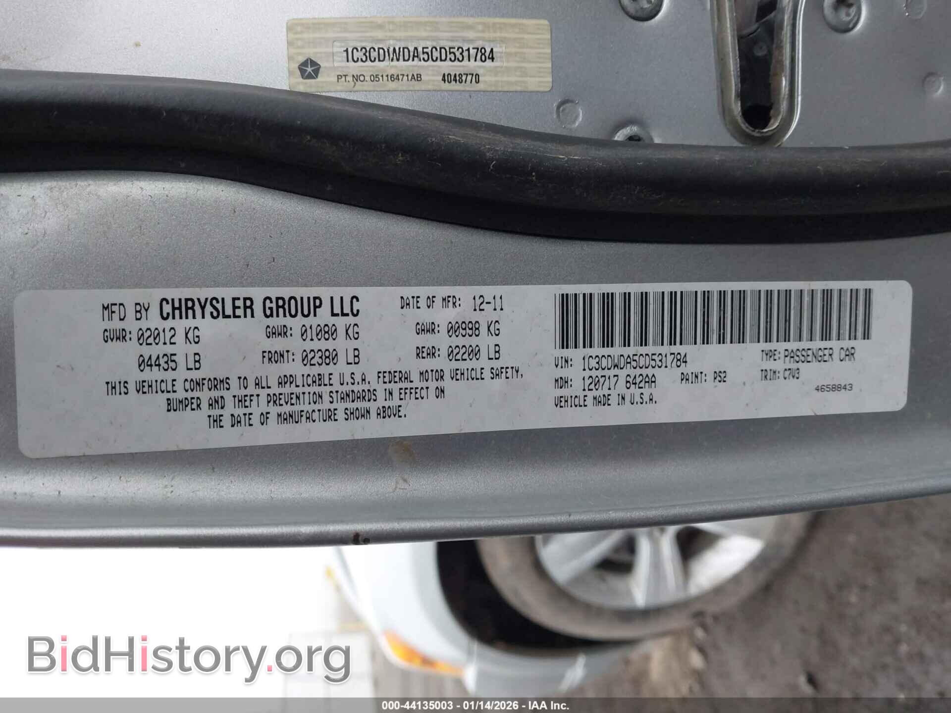 2012 DODGE CALIBER - VIN: 1C3CDWDA5CD531784 - Photo 9