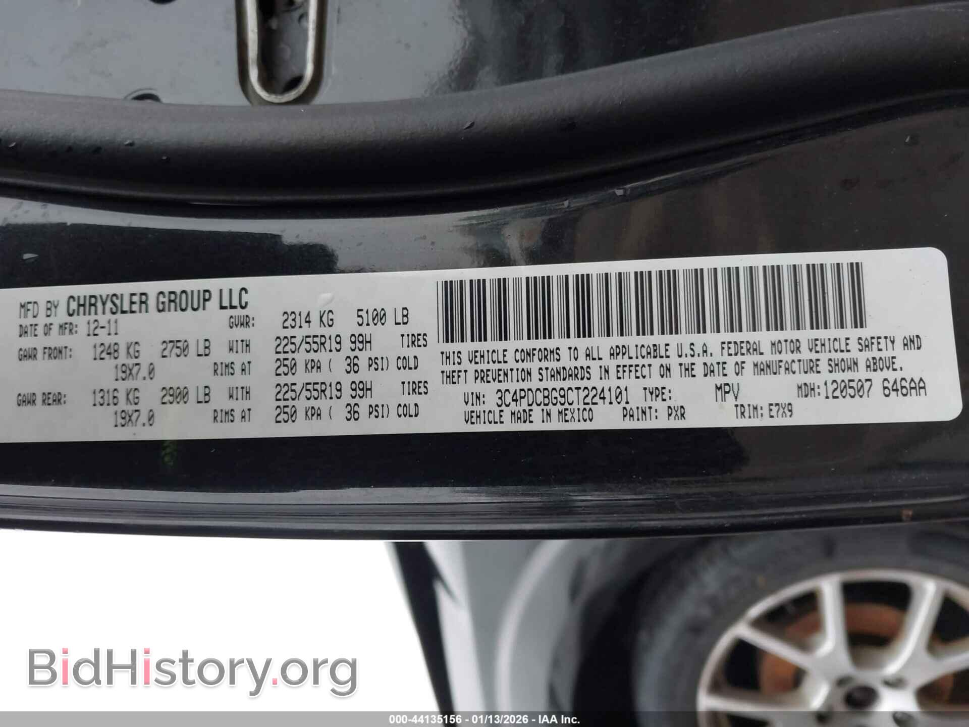2012 DODGE JOURNEY - VIN: 3C4PDCBG9CT224101 - Фото 9