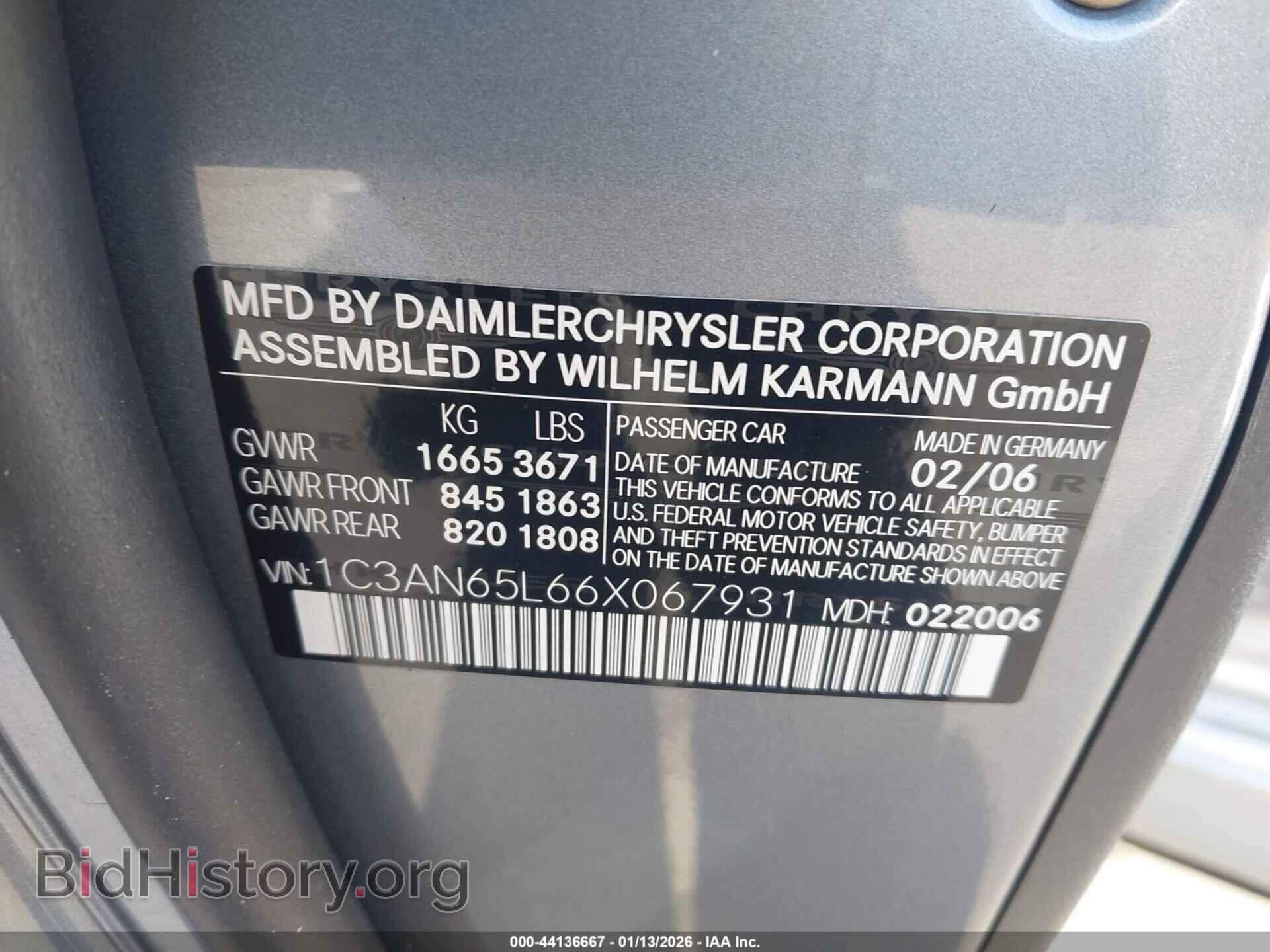 2006 CHRYSLER CROSSFIRE - VIN: 1C3AN65L66X067931 - Фото 9