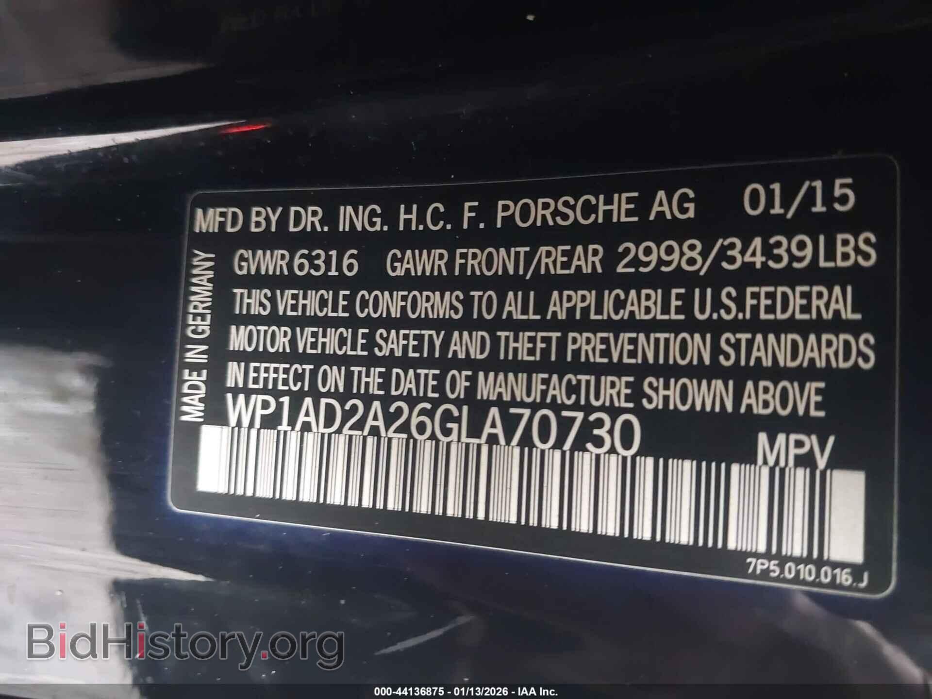 2016 PORSCHE CAYENNE - VIN: WP1AD2A26GLA70730 - Фото 7