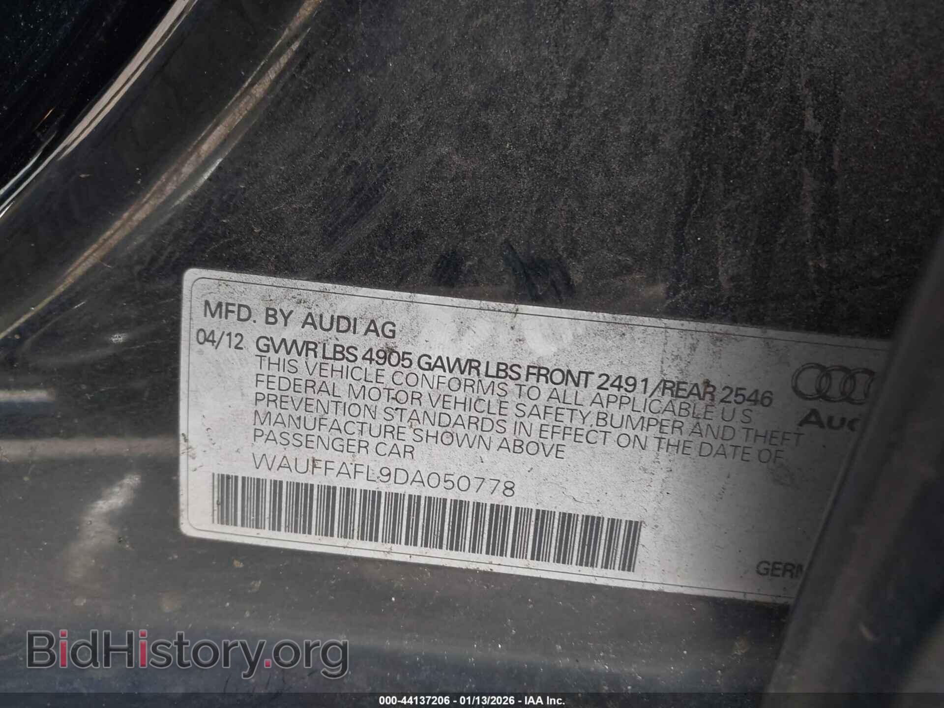 2013 AUDI A4 - VIN: WAUFFAFL9DA050778 - Фото 9