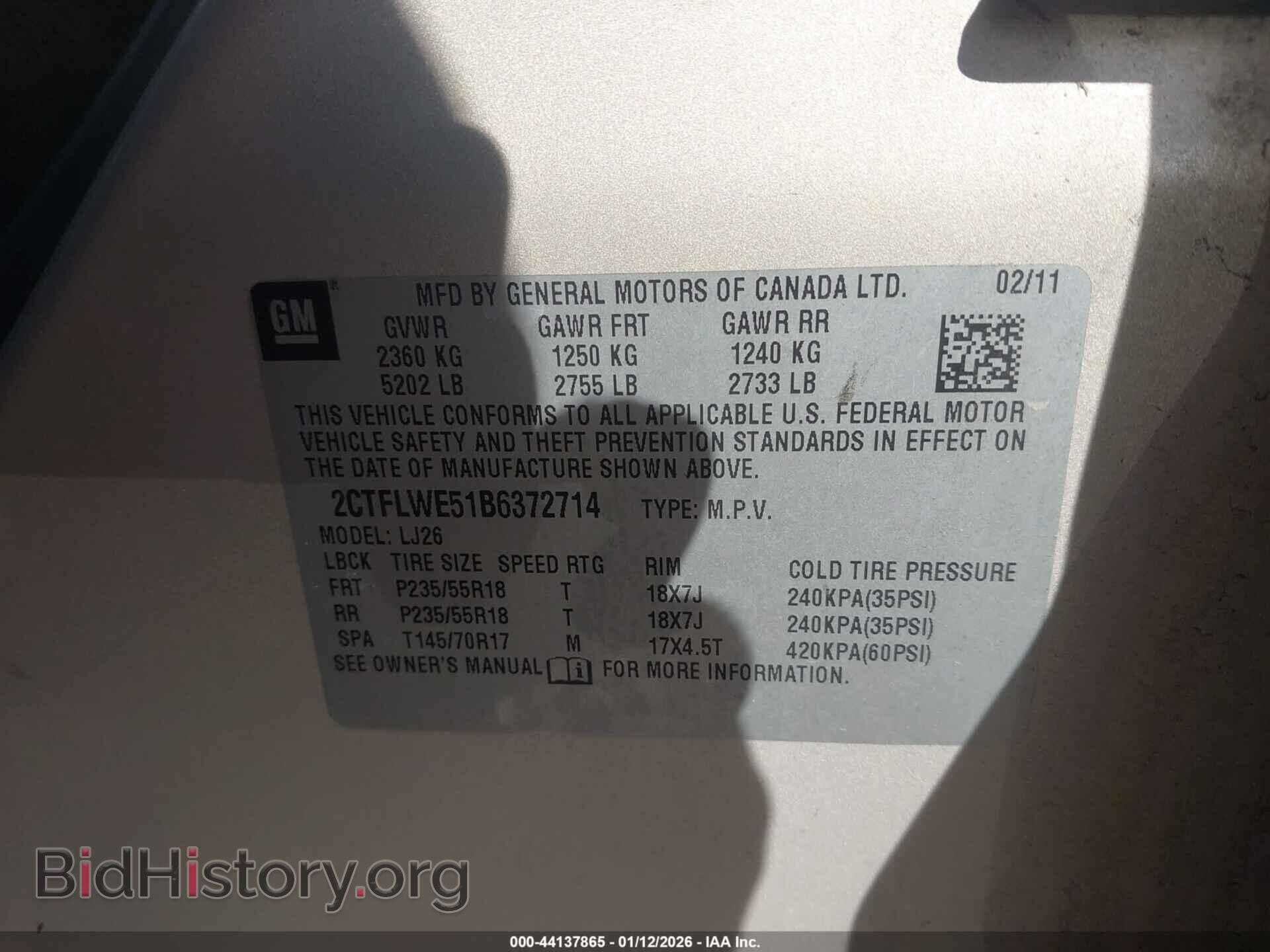 2011 GMC TERRAIN - VIN: 2CTFLWE51B6372714 - Фото 9