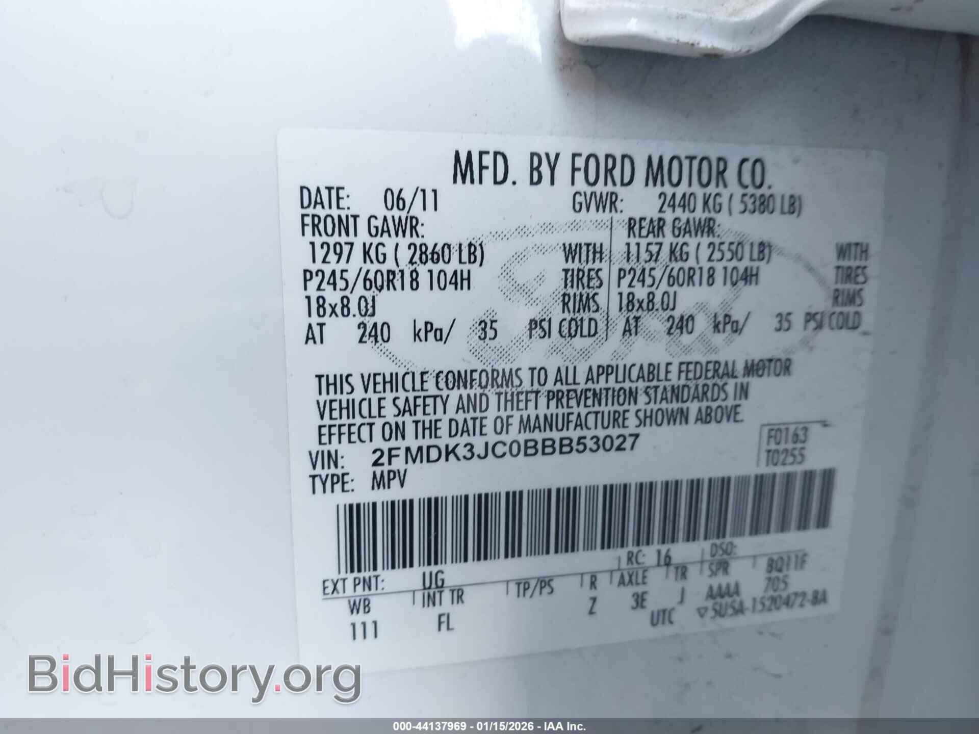 2011 FORD EDGE - VIN: 2FMDK3JC0BBB53027 - Photo 9