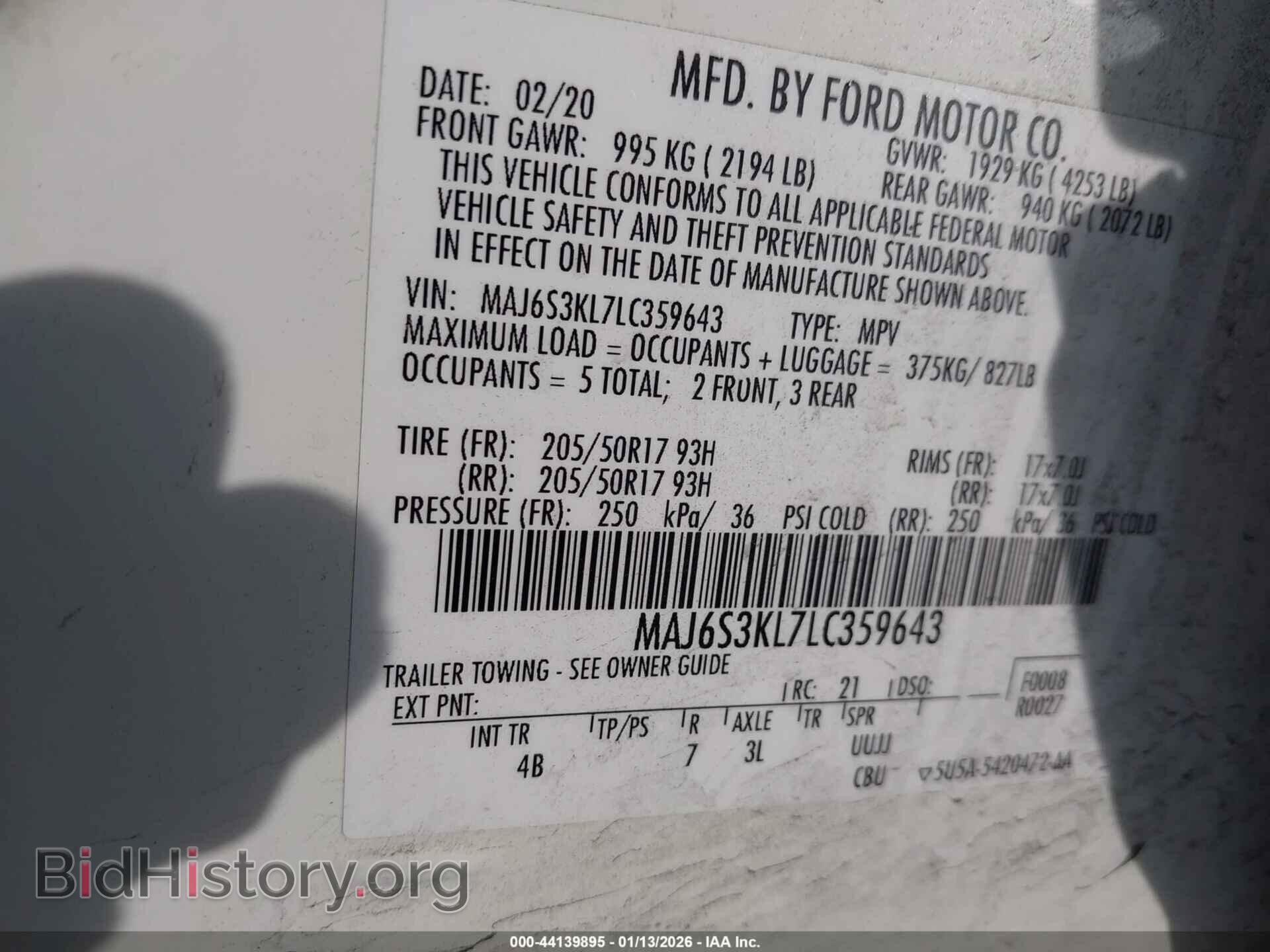 2020 FORD ECOSPORT - VIN: MAJ6S3KL7LC359643 - Photo 9