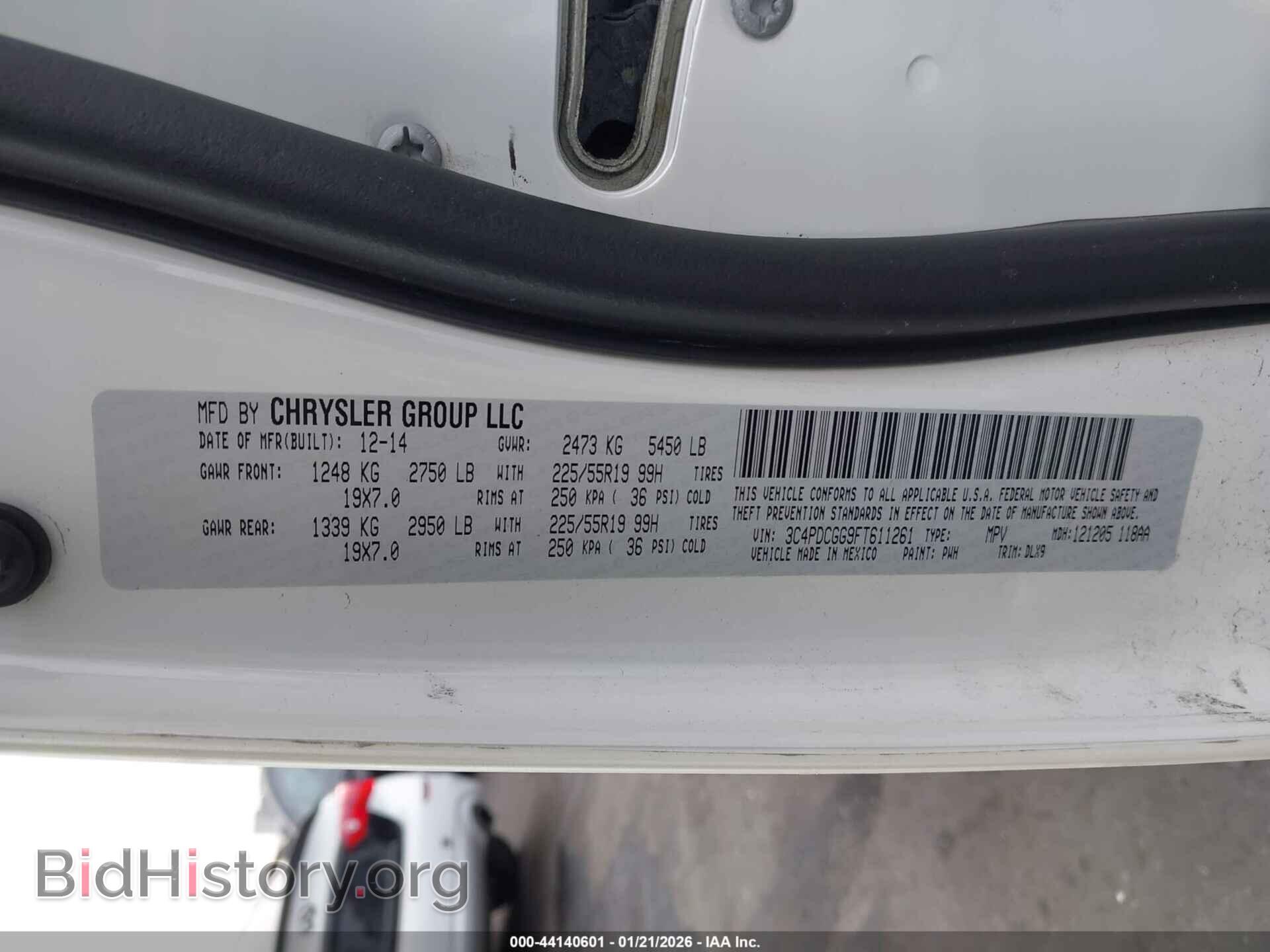 2015 DODGE JOURNEY - VIN: 3C4PDCGG9FT611261 - Фото 9