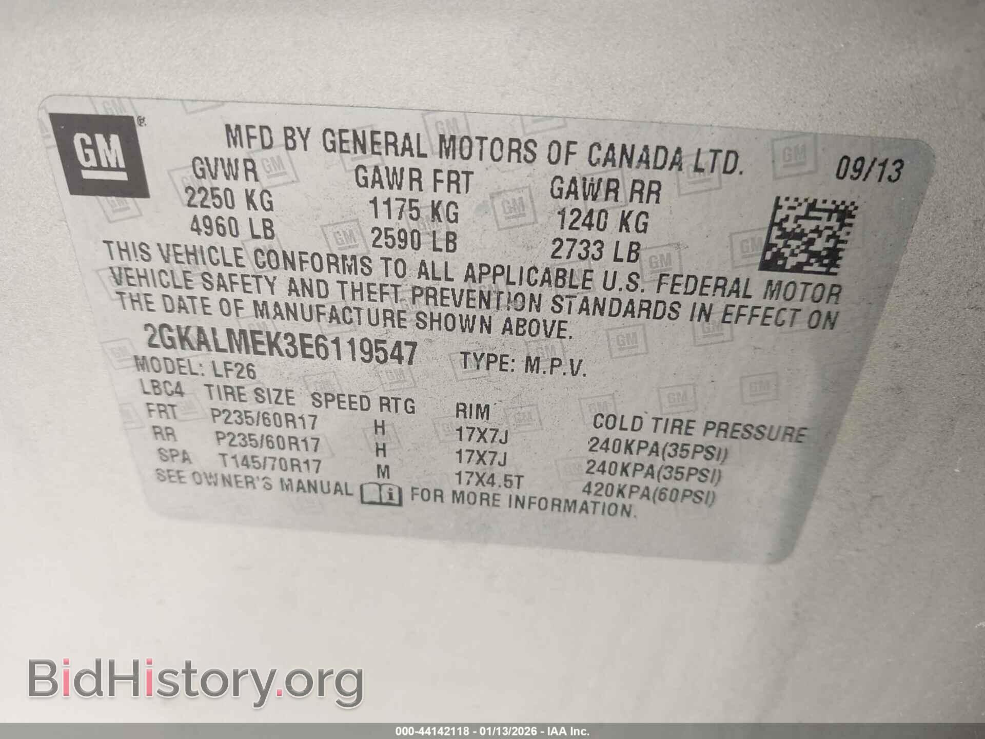 2014 GMC TERRAIN - VIN: 2GKALMEK3E6119547 - Фото 9