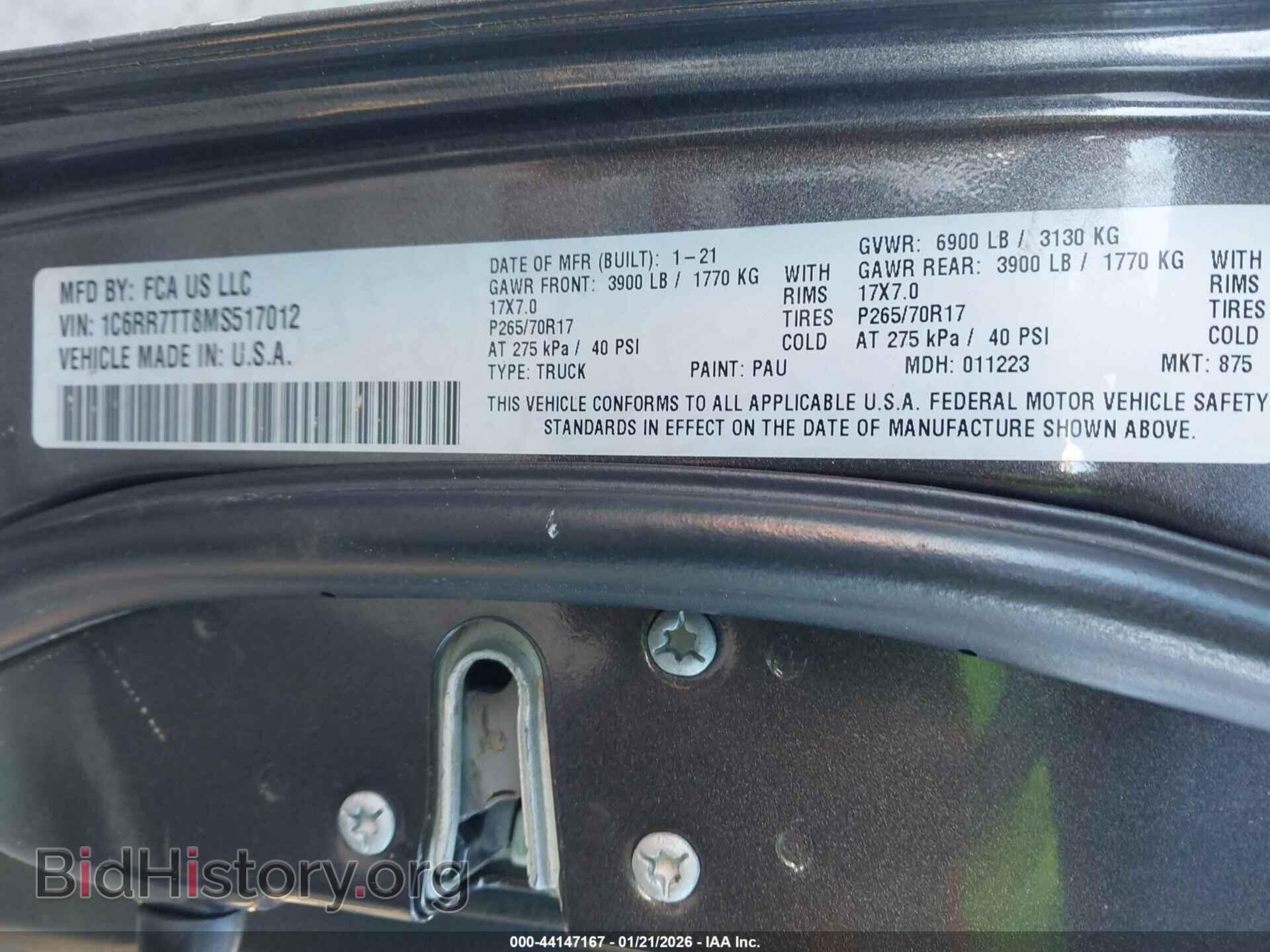 2021 RAM 1500 CLASSIC - VIN: 1C6RR7TT8MS517012 - Фото 9