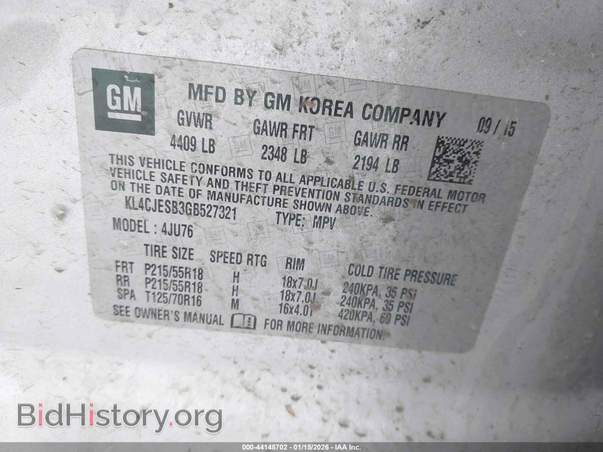 2016 BUICK ENCORE - VIN: KL4CJESB3GB527321 - Фото 9
