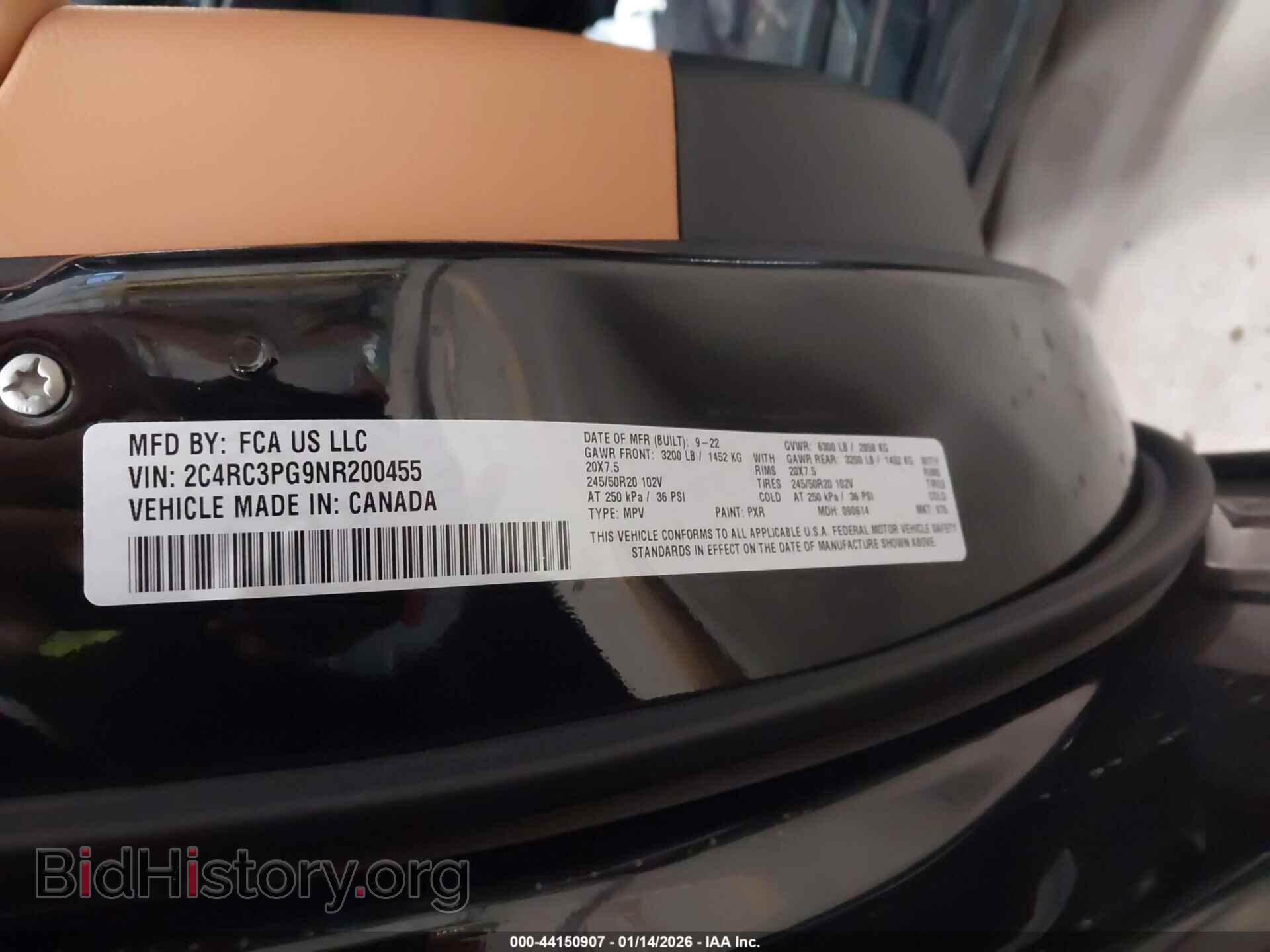 2022 CHRYSLER PACIFICA - VIN: 2C4RC3PG9NR200455 - Фото 9