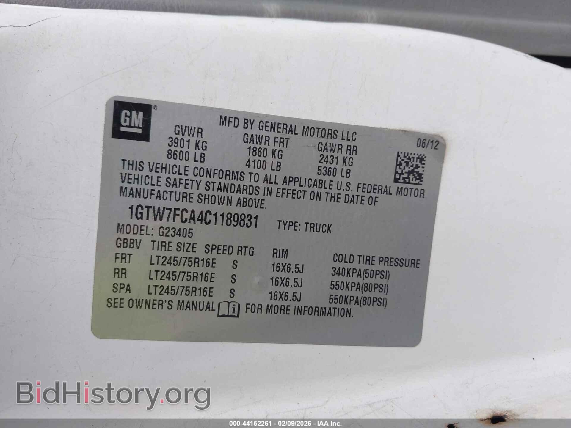 2012 GMC SAVANA 2500 - VIN: 1GTW7FCA4C1189831 - Photo 9