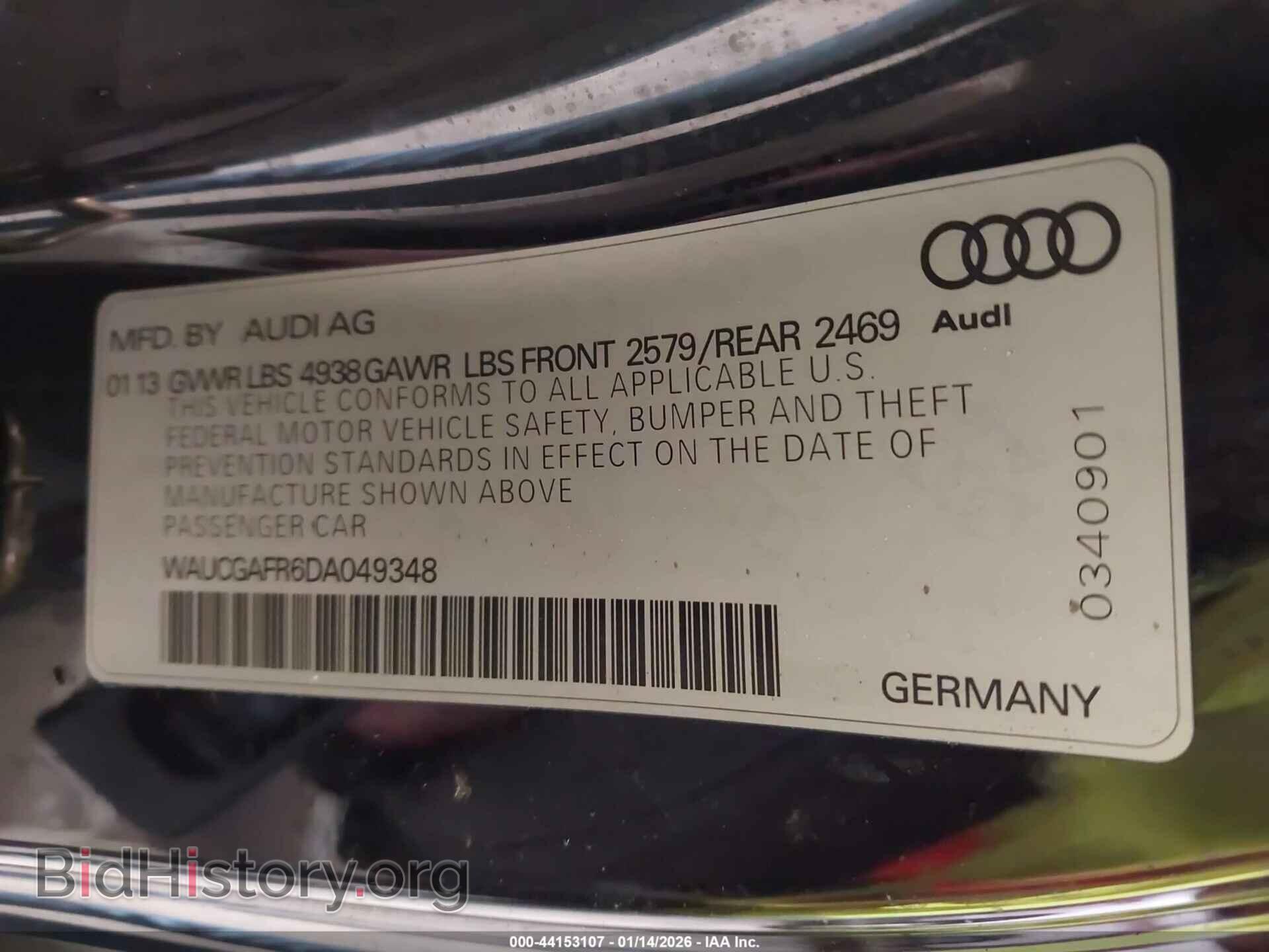 2013 AUDI S5 - VIN: WAUCGAFR6DA049348 - Фото 9