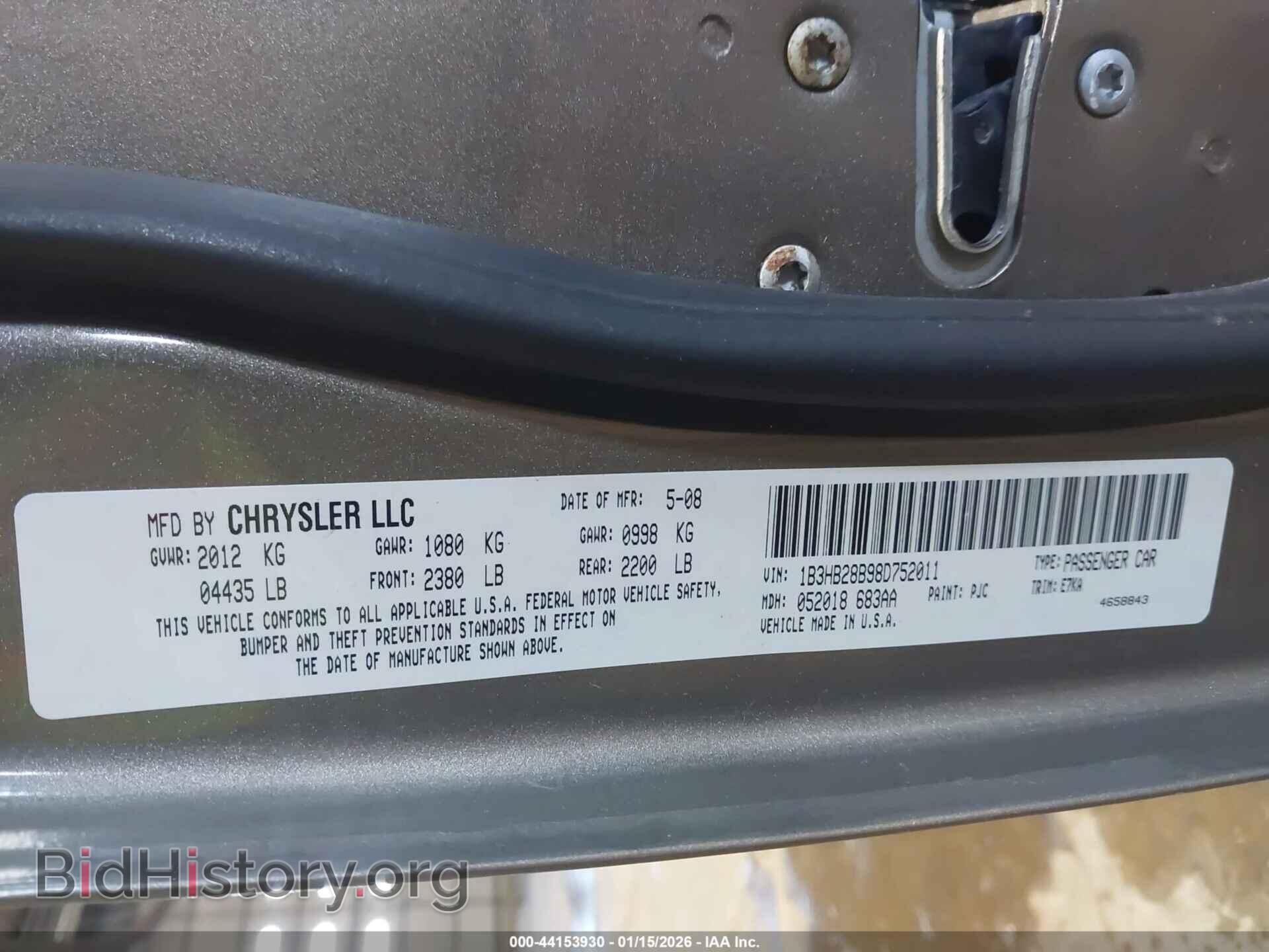 2008 DODGE CALIBER - VIN: 1B3HB28B98D752011 - Photo 9