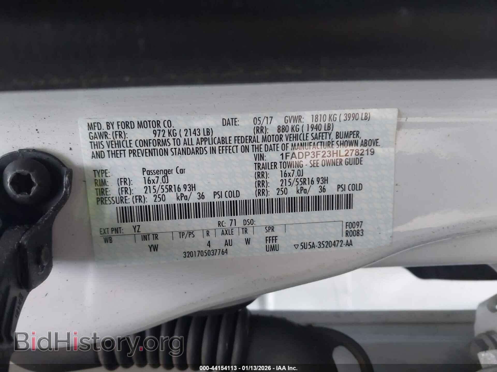 2017 FORD FOCUS - VIN: 1FADP3F23HL278219 - Фото 9