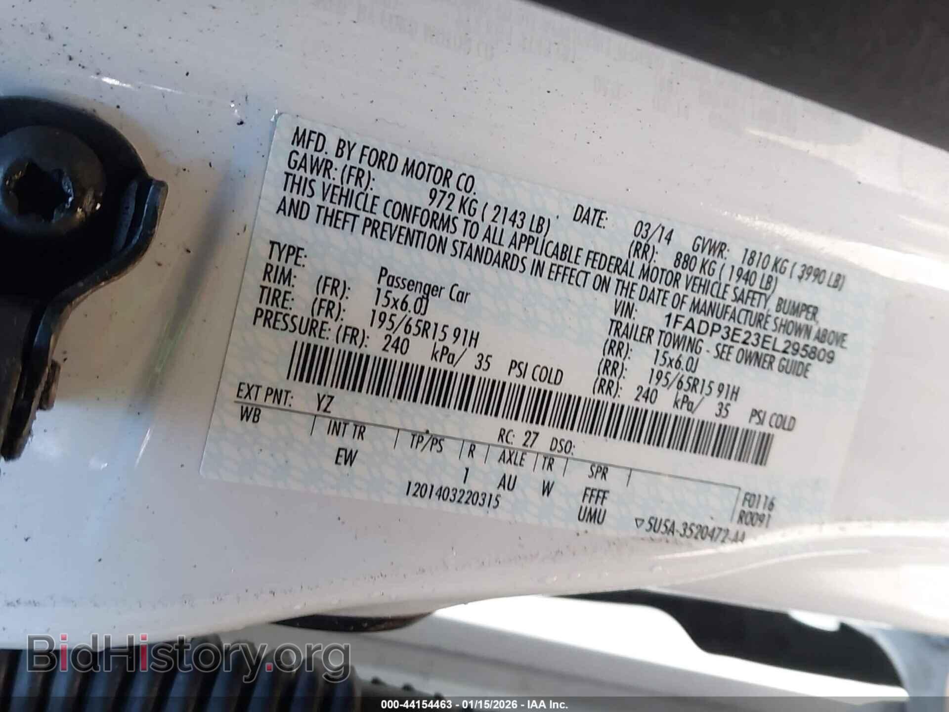 2014 FORD FOCUS - VIN: 1FADP3E23EL295809 - Фото 9