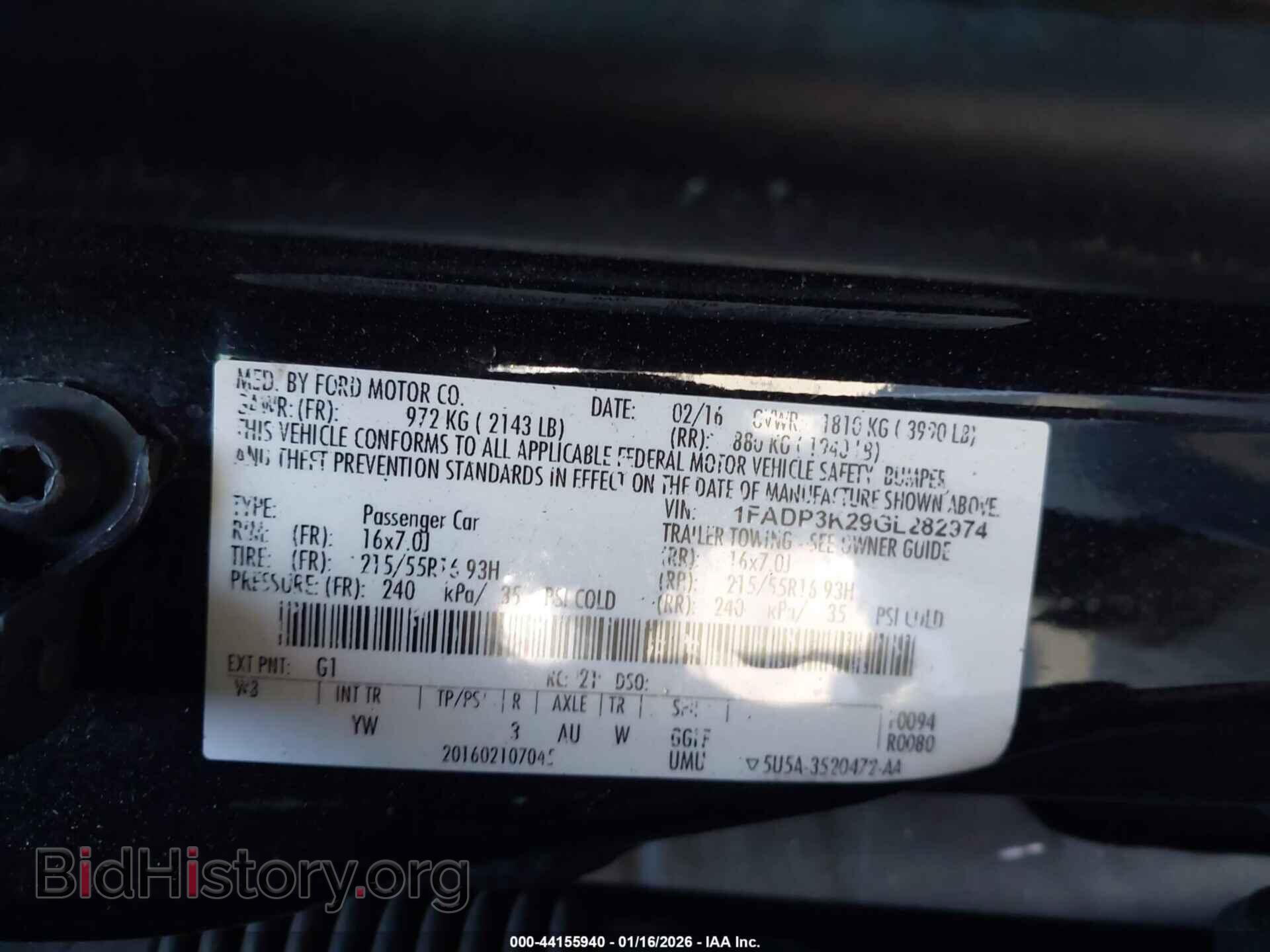 2016 FORD FOCUS - VIN: 1FADP3K29GL282974 - Фото 9