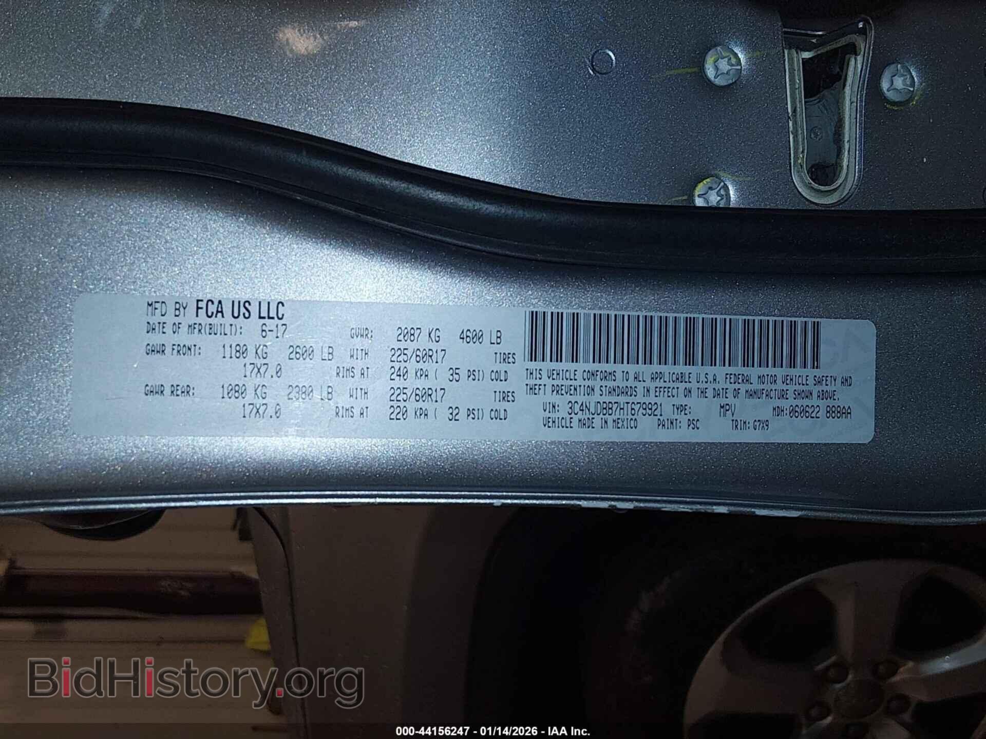2017 JEEP NEW COMPASS - VIN: 3C4NJDBB7HT679921 - Фото 9