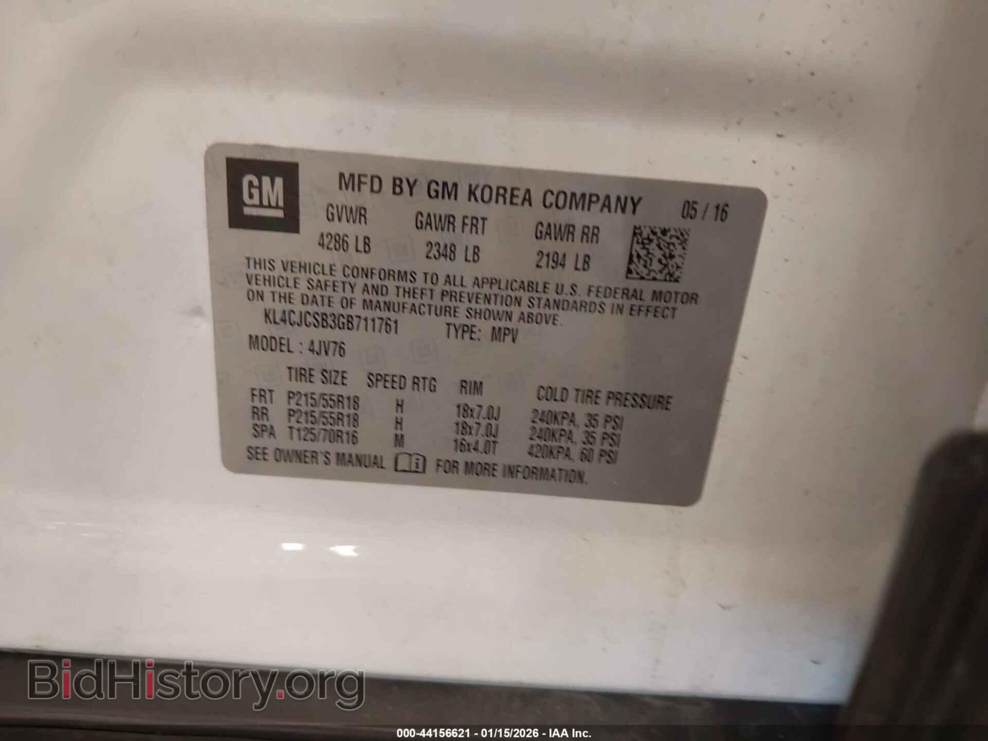 2016 BUICK ENCORE - VIN: KL4CJCSB3GB711761 - Photo 9