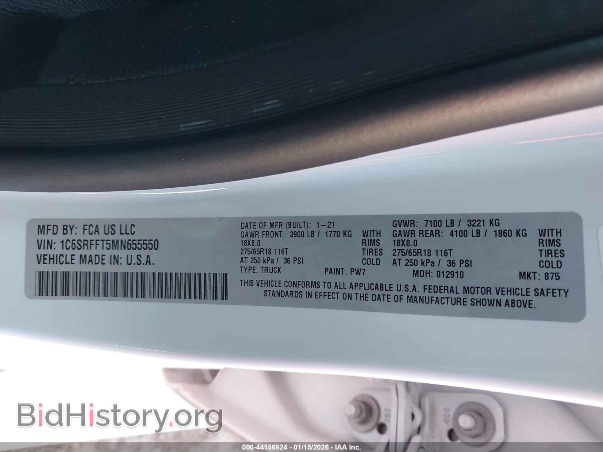 2021 RAM 1500 - VIN: 1C6SRFFT5MN655550 - Фото 9