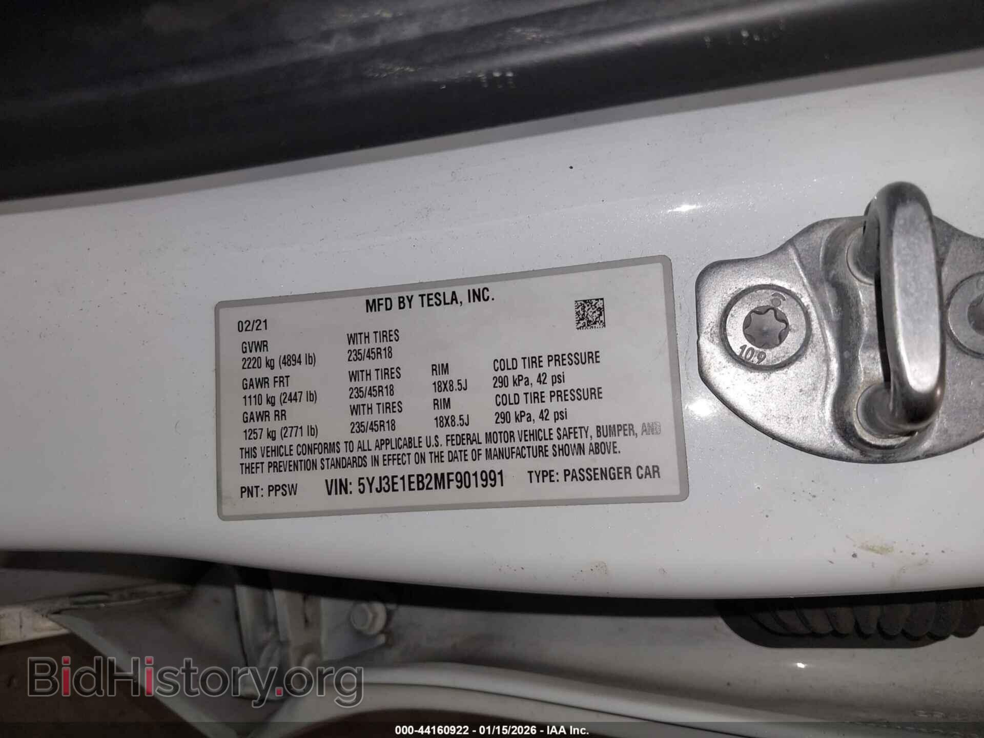 2021 TESLA MODEL 3 - VIN: 5YJ3E1EB2MF901991 - Фото 9