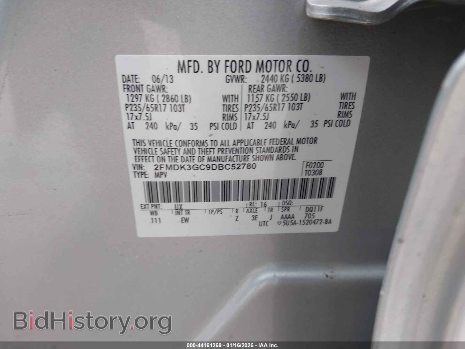 2013 FORD EDGE - VIN: 2FMDK3GC9DBC52780 - Photo 9