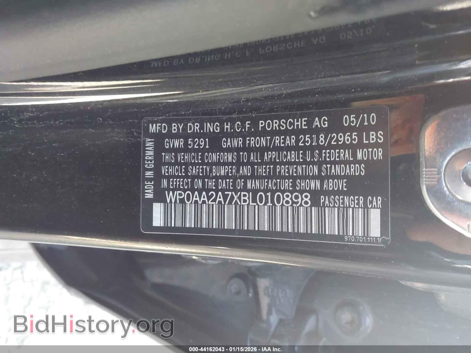 2011 PORSCHE PANAMERA - VIN: WP0AA2A7XBL010898 - Фото 9