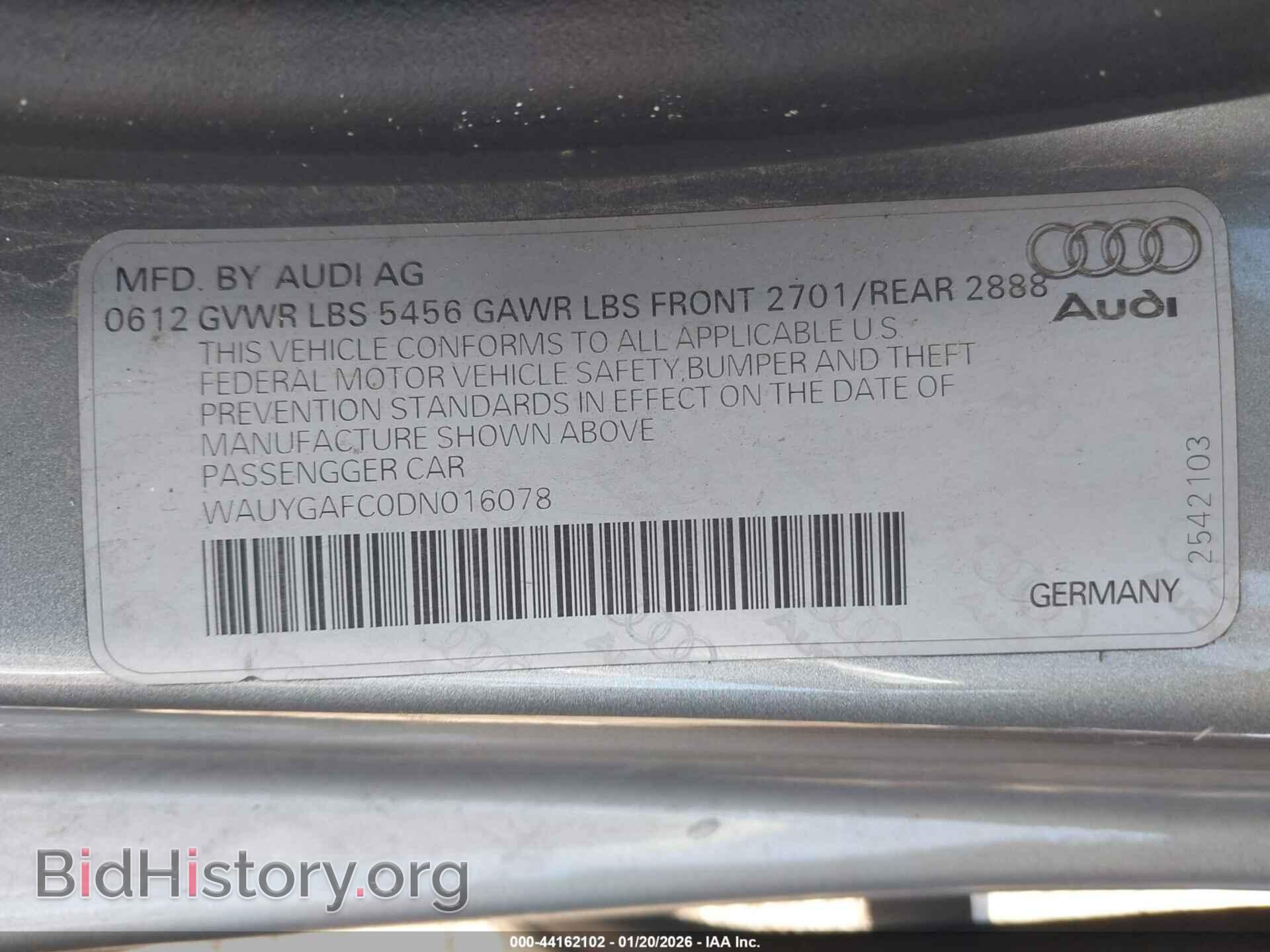 2013 AUDI A7 - VIN: WAUYGAFC0DN016078 - Фото 9