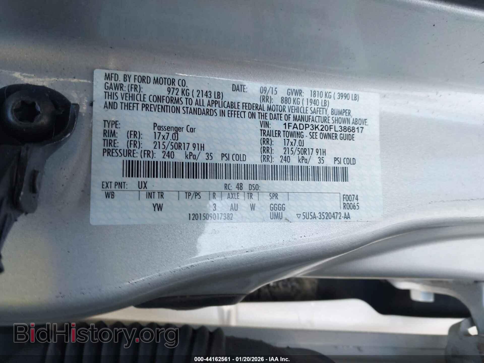 2015 FORD FOCUS - VIN: 1FADP3K20FL386817 - Фото 9