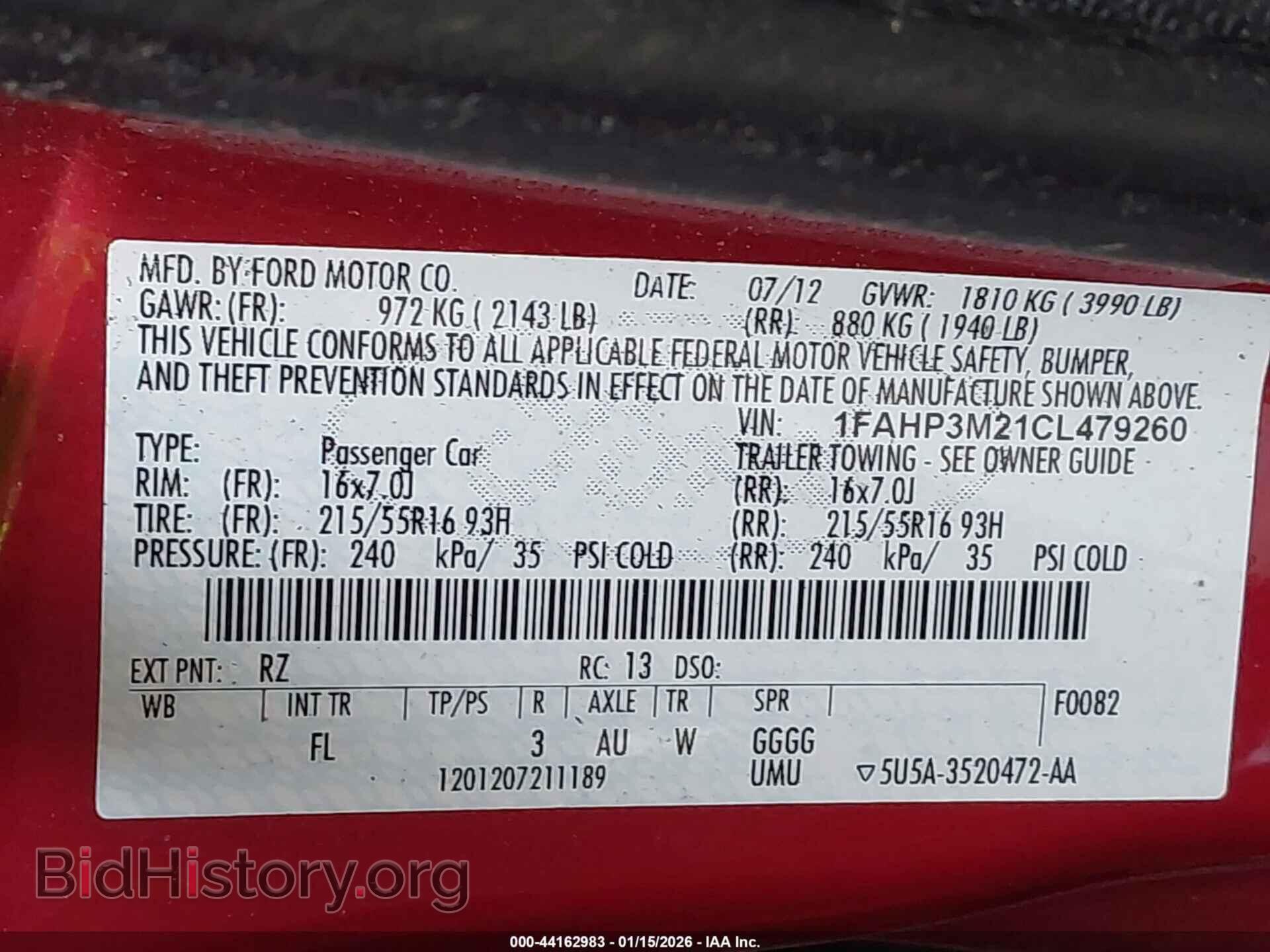 2012 FORD FOCUS - VIN: 1FAHP3M21CL479260 - Photo 9
