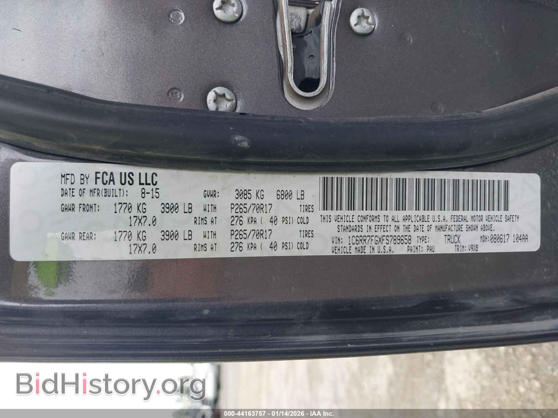 2015 RAM 1500 - VIN: 1C6RR7FGXFS789658 - Фото 9
