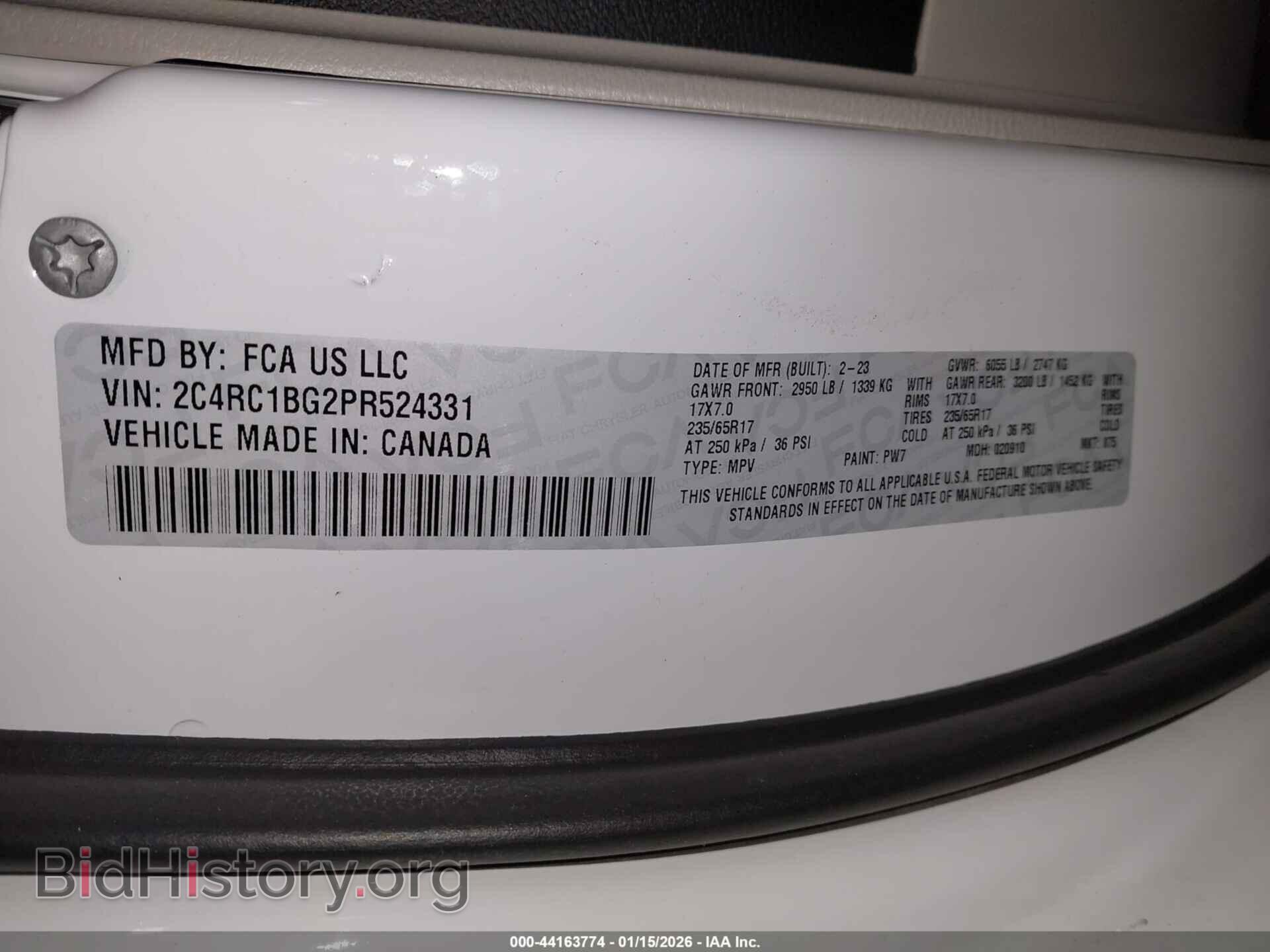 2023 CHRYSLER PACIFICA - VIN: 2C4RC1BG2PR524331 - Photo 9