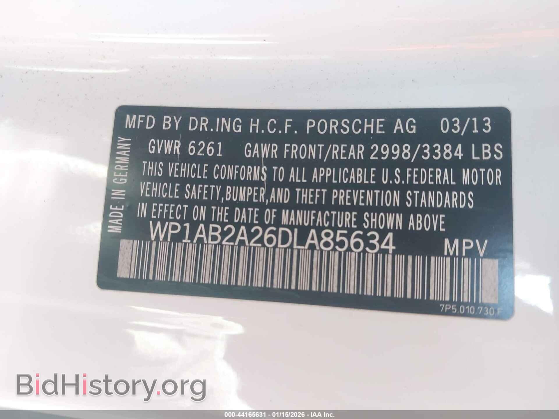 2013 PORSCHE CAYENNE - VIN: WP1AB2A26DLA85634 - Photo 9