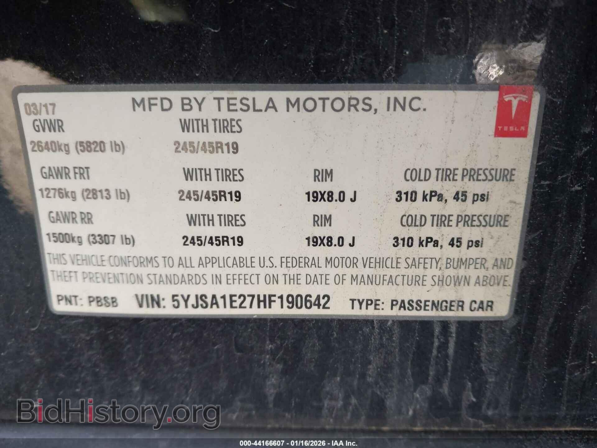2017 TESLA MODEL S - VIN: 5YJSA1E27HF190642 - Photo 8