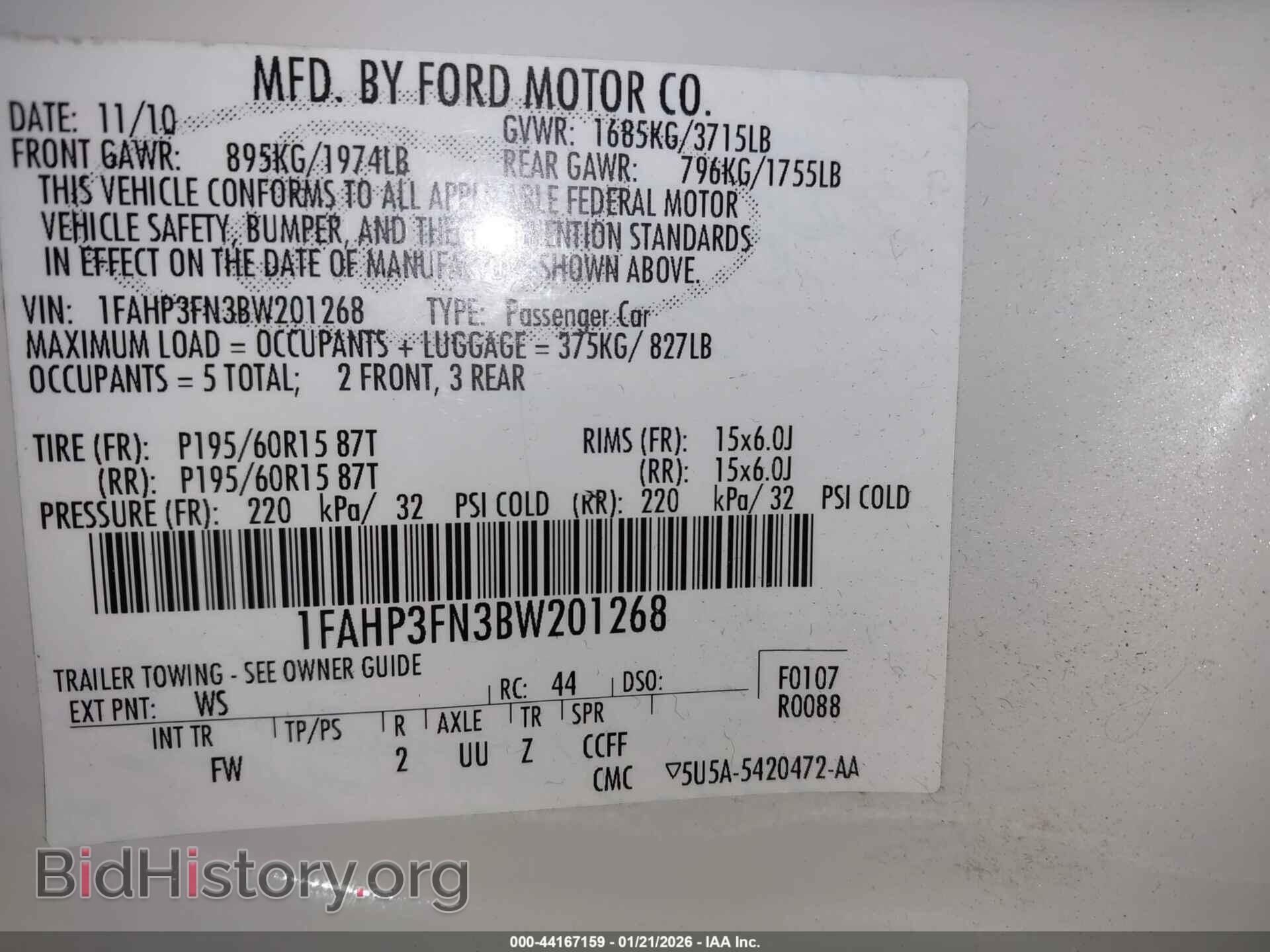 2011 FORD FOCUS - VIN: 1FAHP3FN3BW201268 - Photo 9