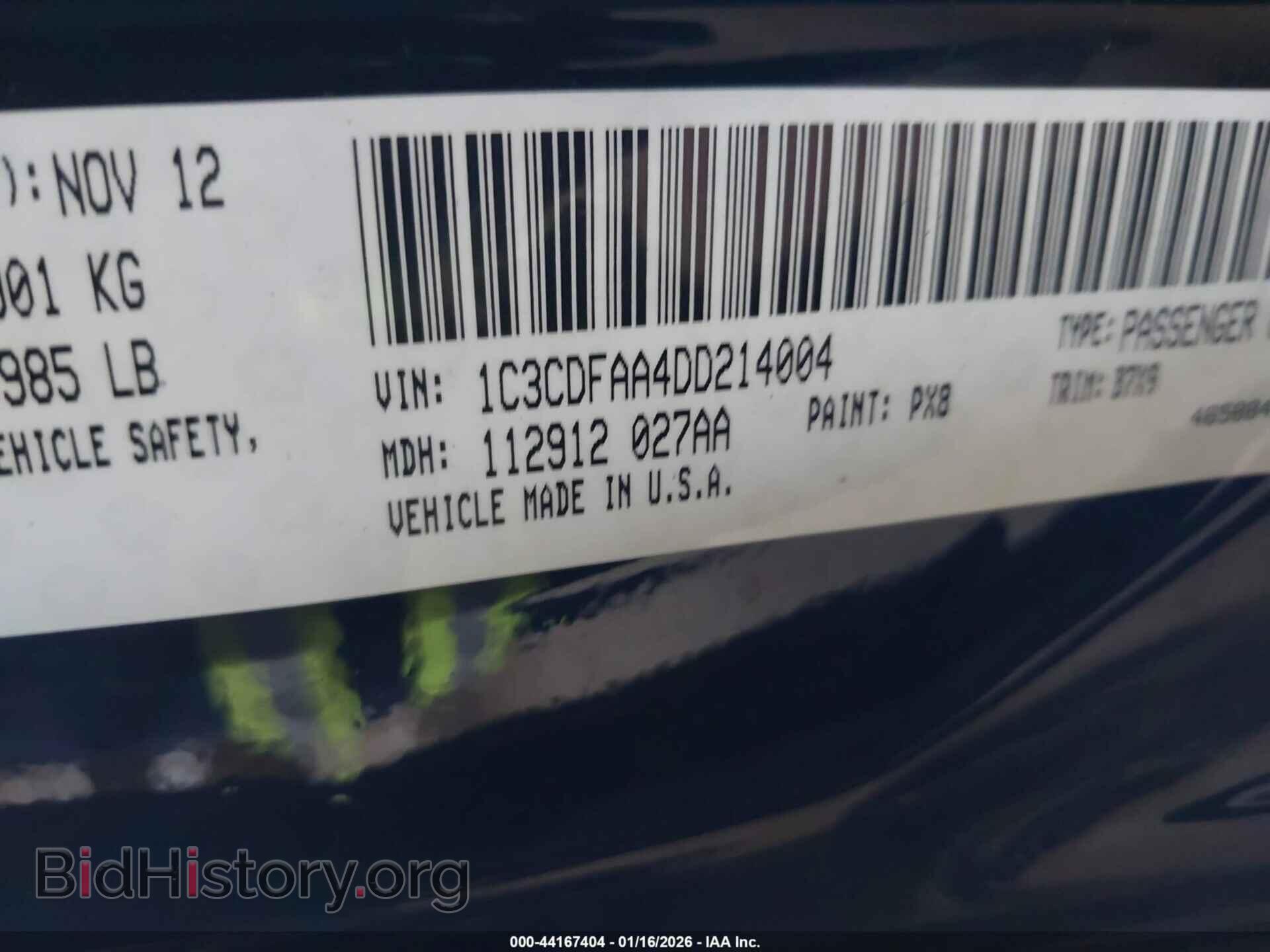 2013 DODGE DART - VIN: 1C3CDFAA4DD214004 - Photo 9