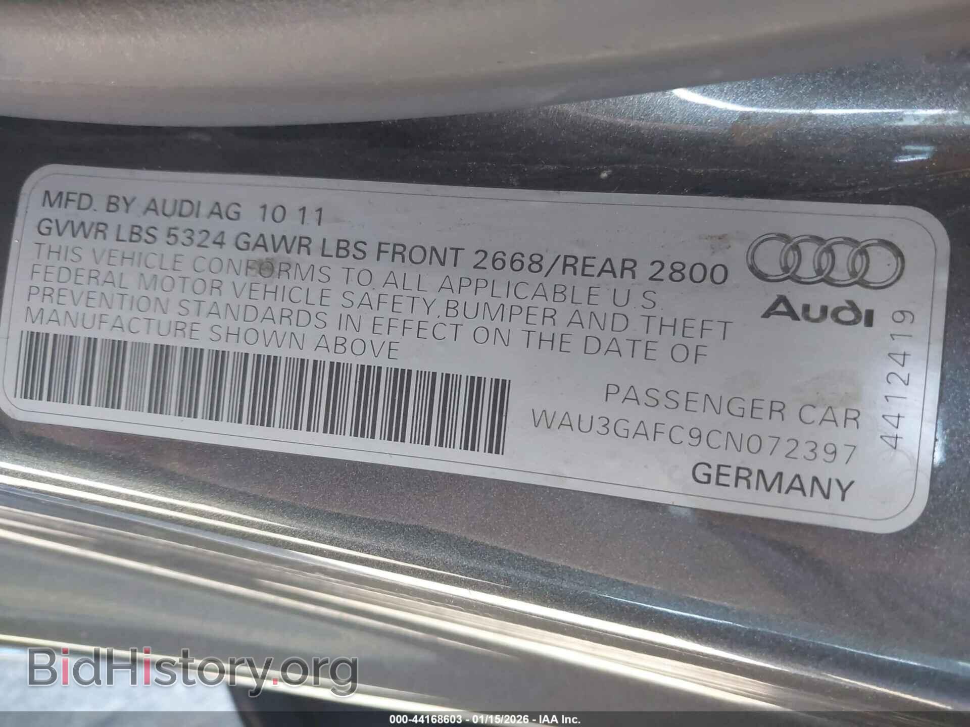 2012 AUDI A7 - VIN: WAU3GAFC9CN072397 - Фото 9